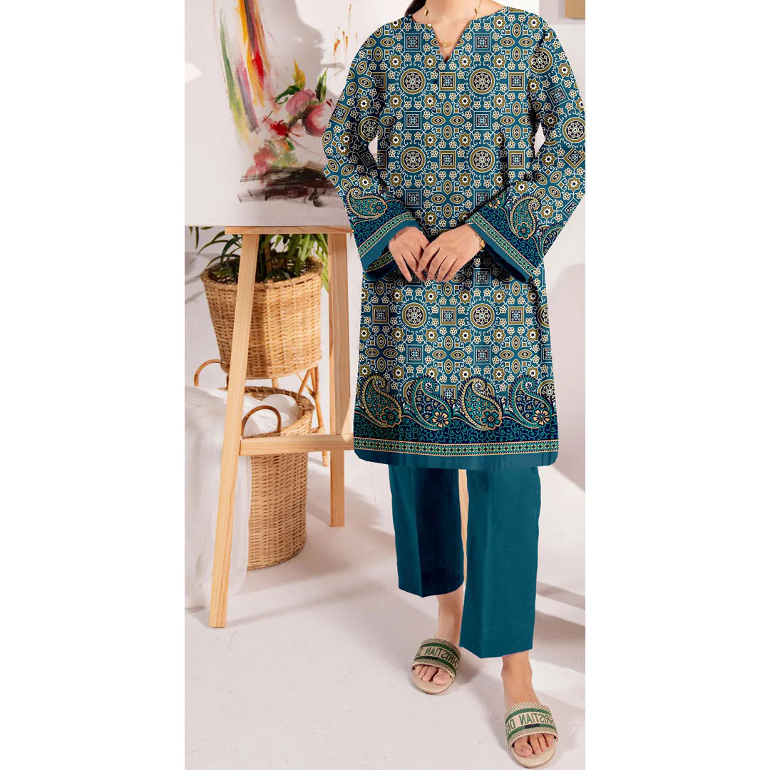 Unstitched Printed Slub Khaddar Shirt UW5009 - Image 2