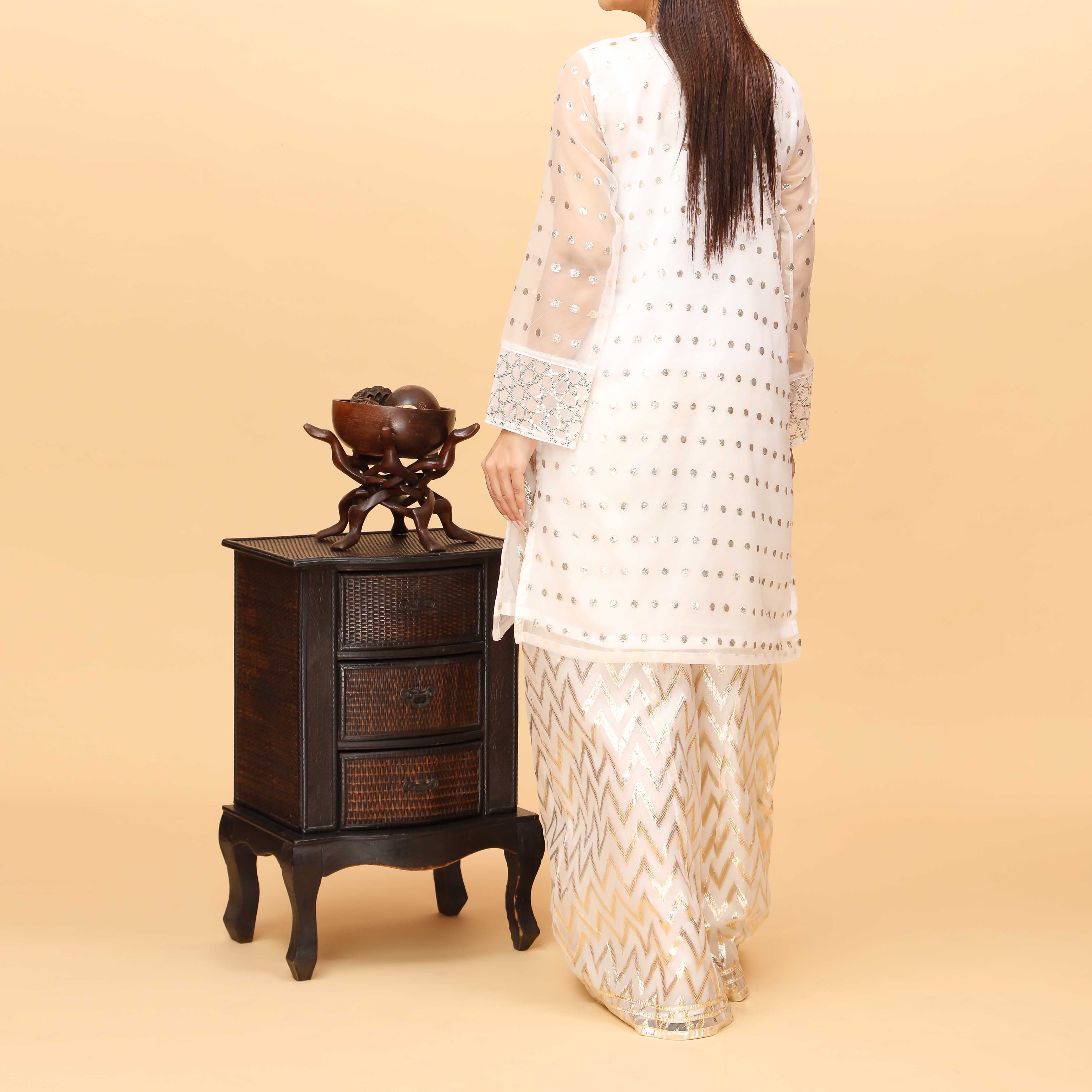 2PC- Embellished Organza Zari Suit PS4229 - Image 3