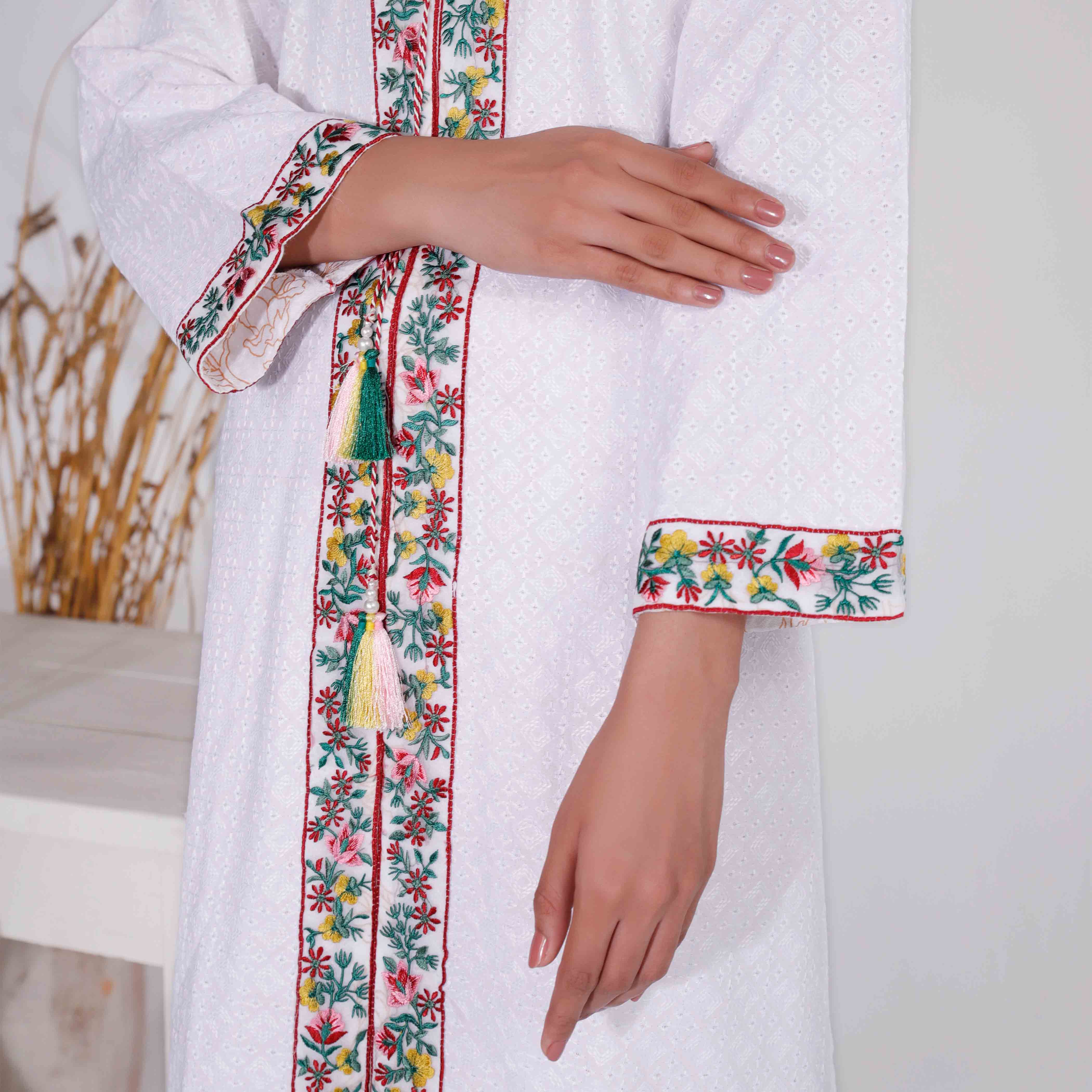 2PC- Embroidered Chikan Kari Suit PS4946 - Image 2