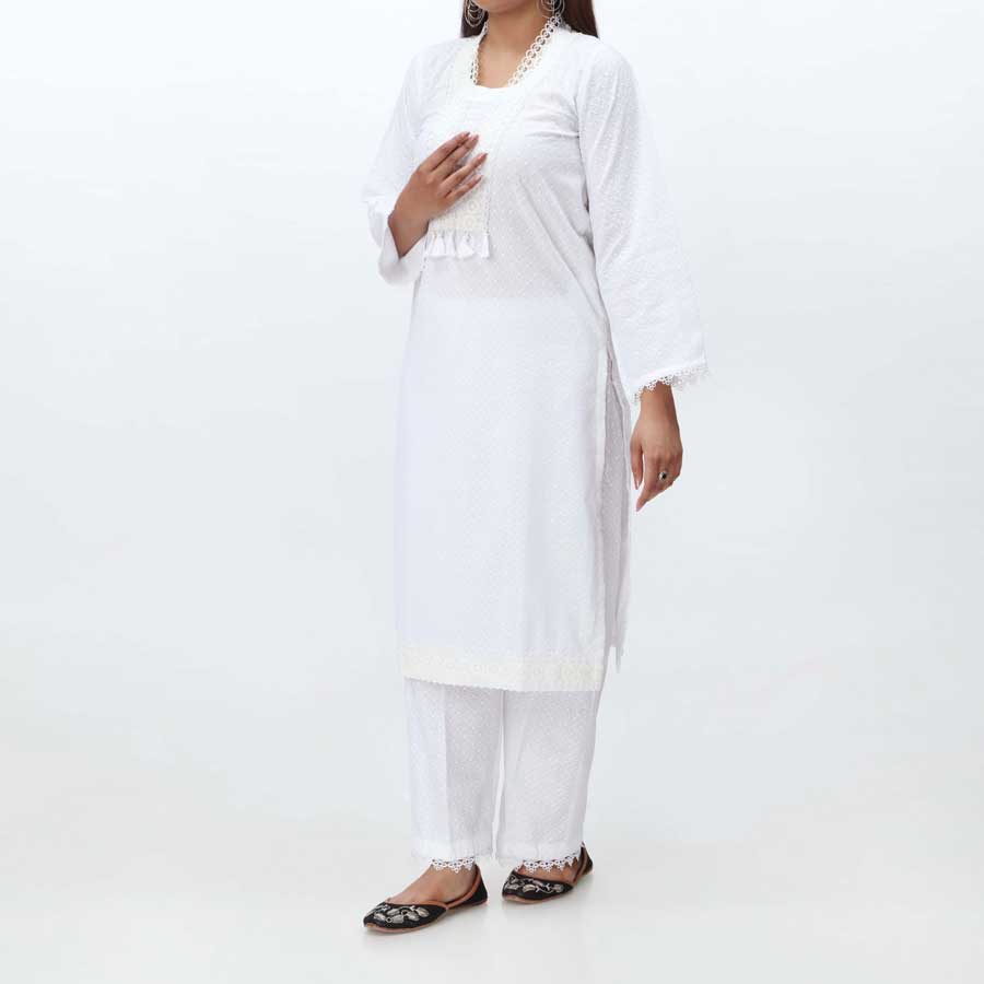2PC- Embroidered Chikankari Suit PS4075 - Image 2