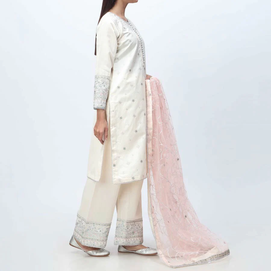 3PC- Embellished Khadi Net Suit PF3055 - Image 2