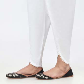 White Cambric Tulip Shalwar PW3656 - Image 3