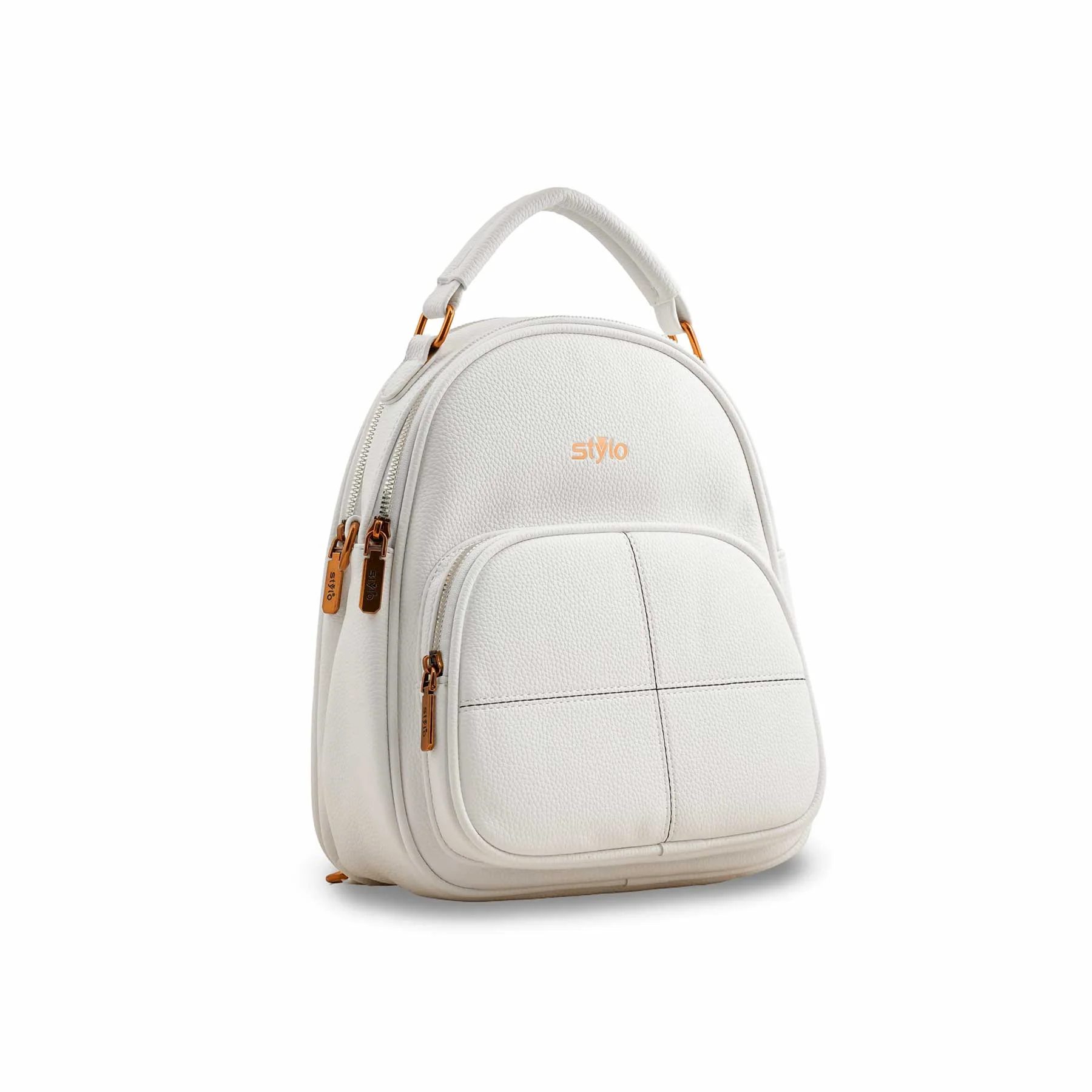 White Casual Backpack P36389 - Image 2