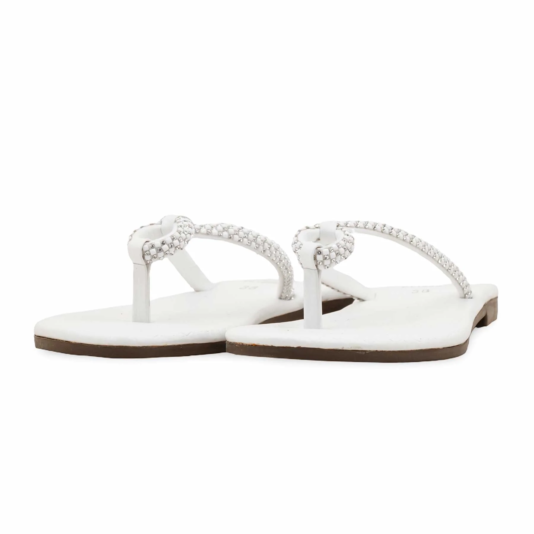 White Casual Chappal CL1886 - Image 3