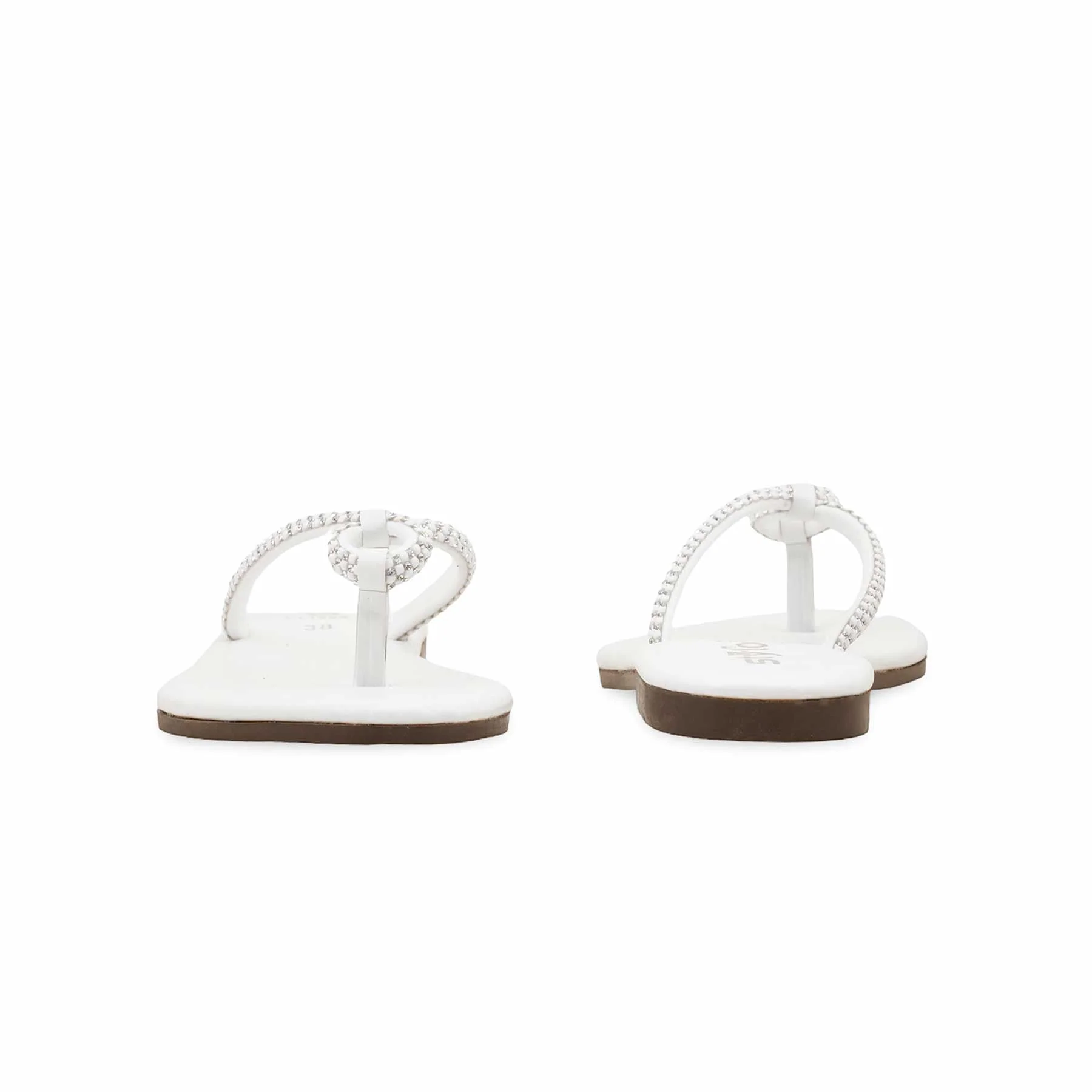 White Casual Chappal CL1886 - Image 4