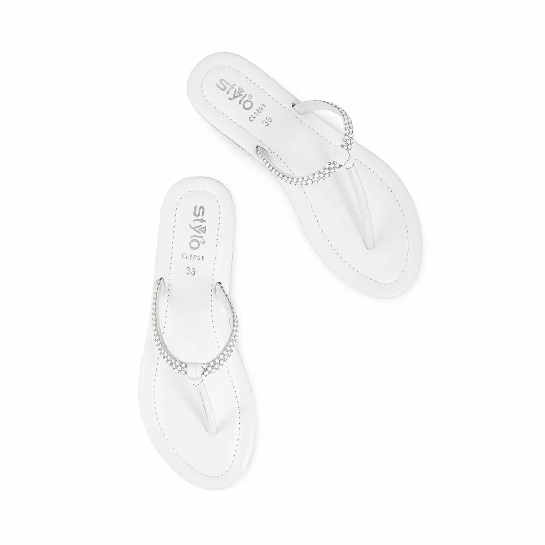 White Casual Chappal CL1891 - Image 5