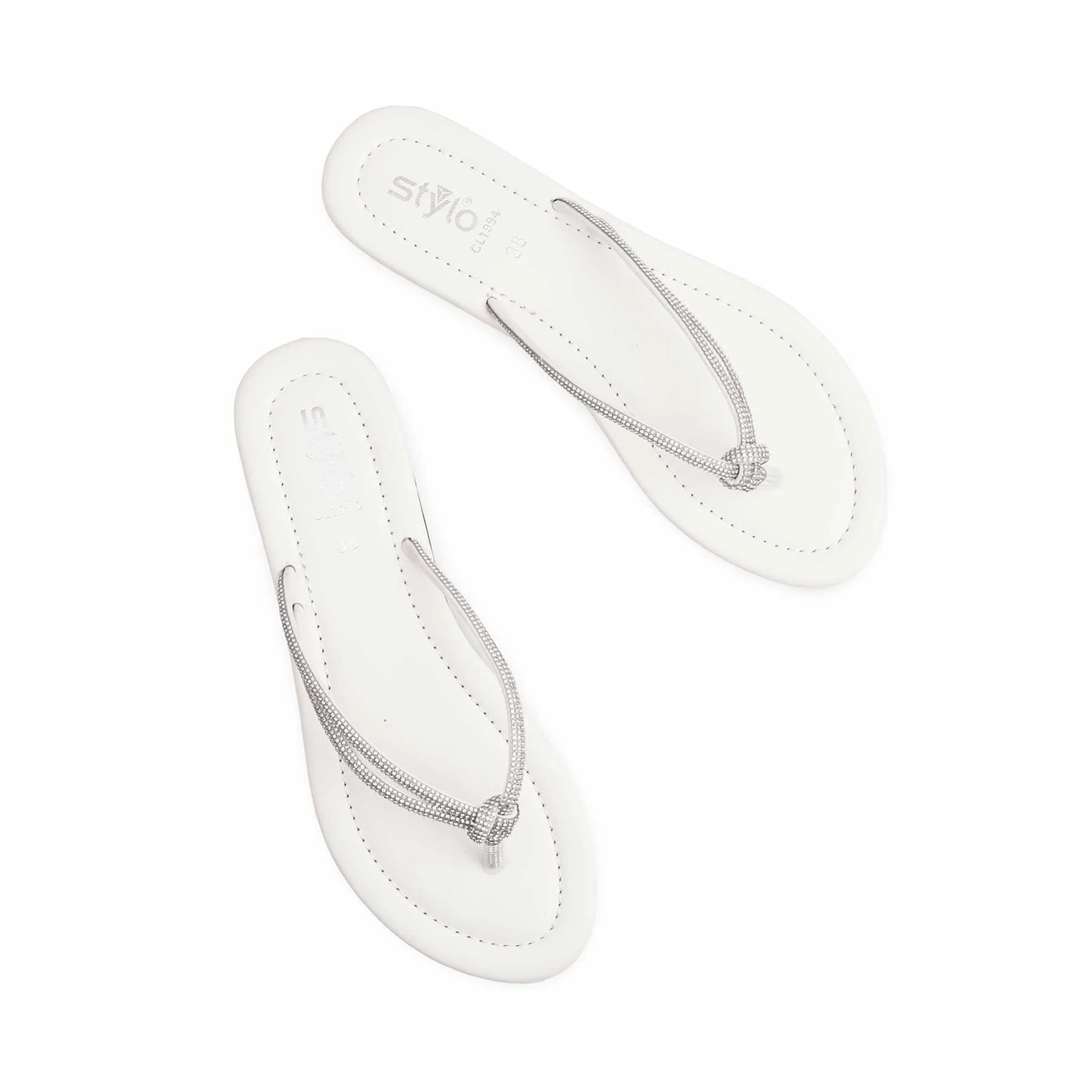 White Casual Chappal CL1994 - Image 5