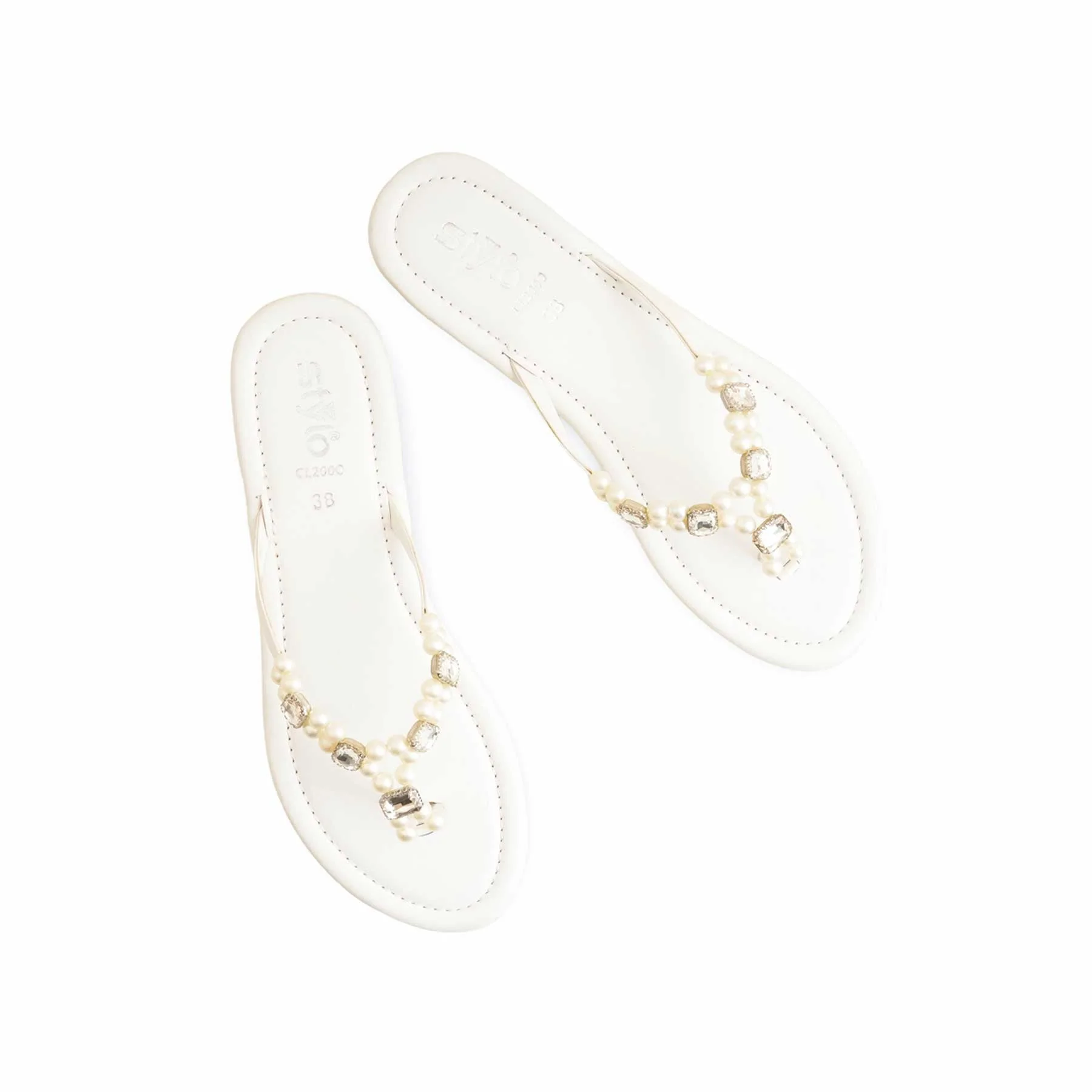 White Casual Chappal CL2000 - Image 4
