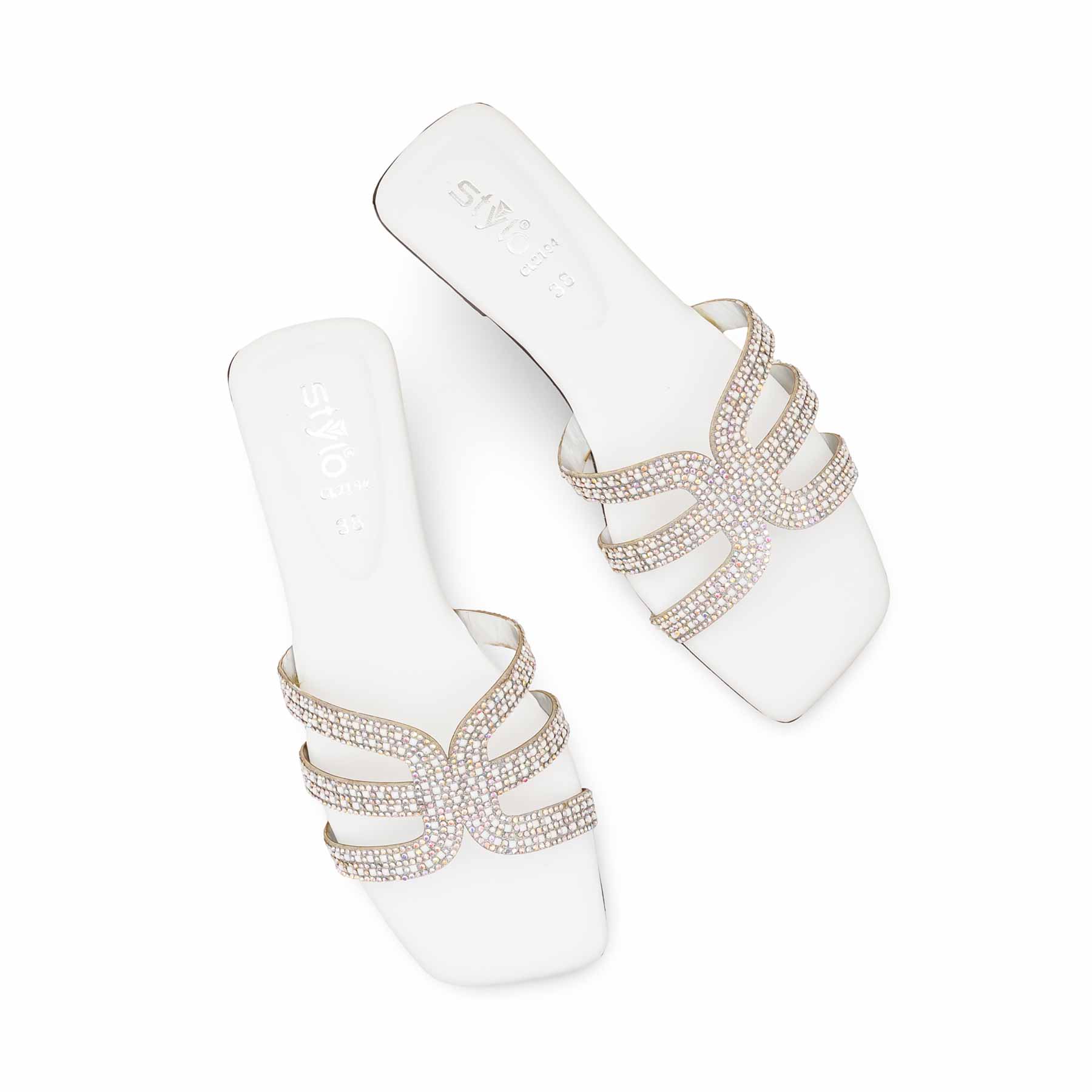 White Casual Chappal For Ladies CL2194 - Image 5