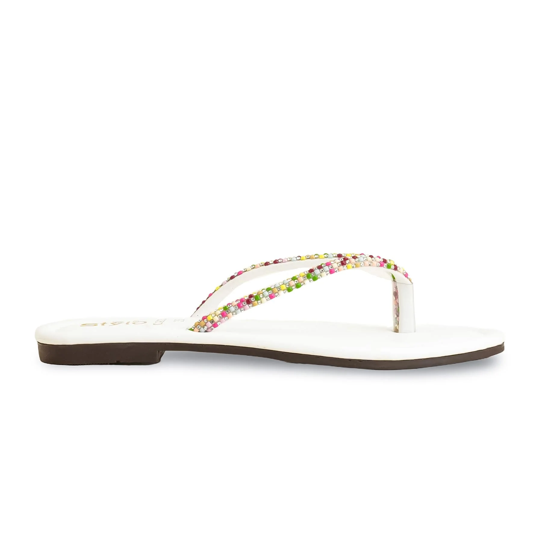 White Casual Chappal For Women CL2030 - Image 2