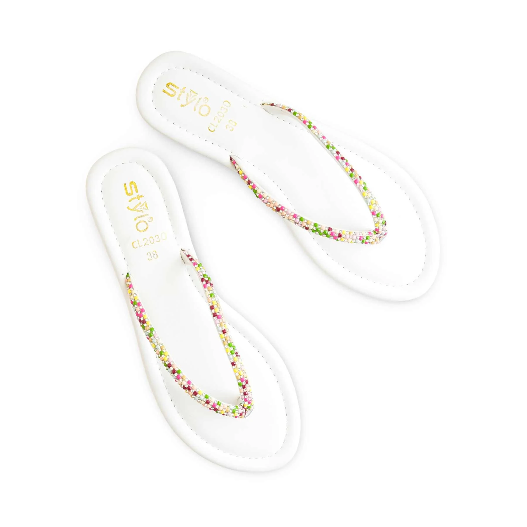 White Casual Chappal For Women CL2030 - Image 5