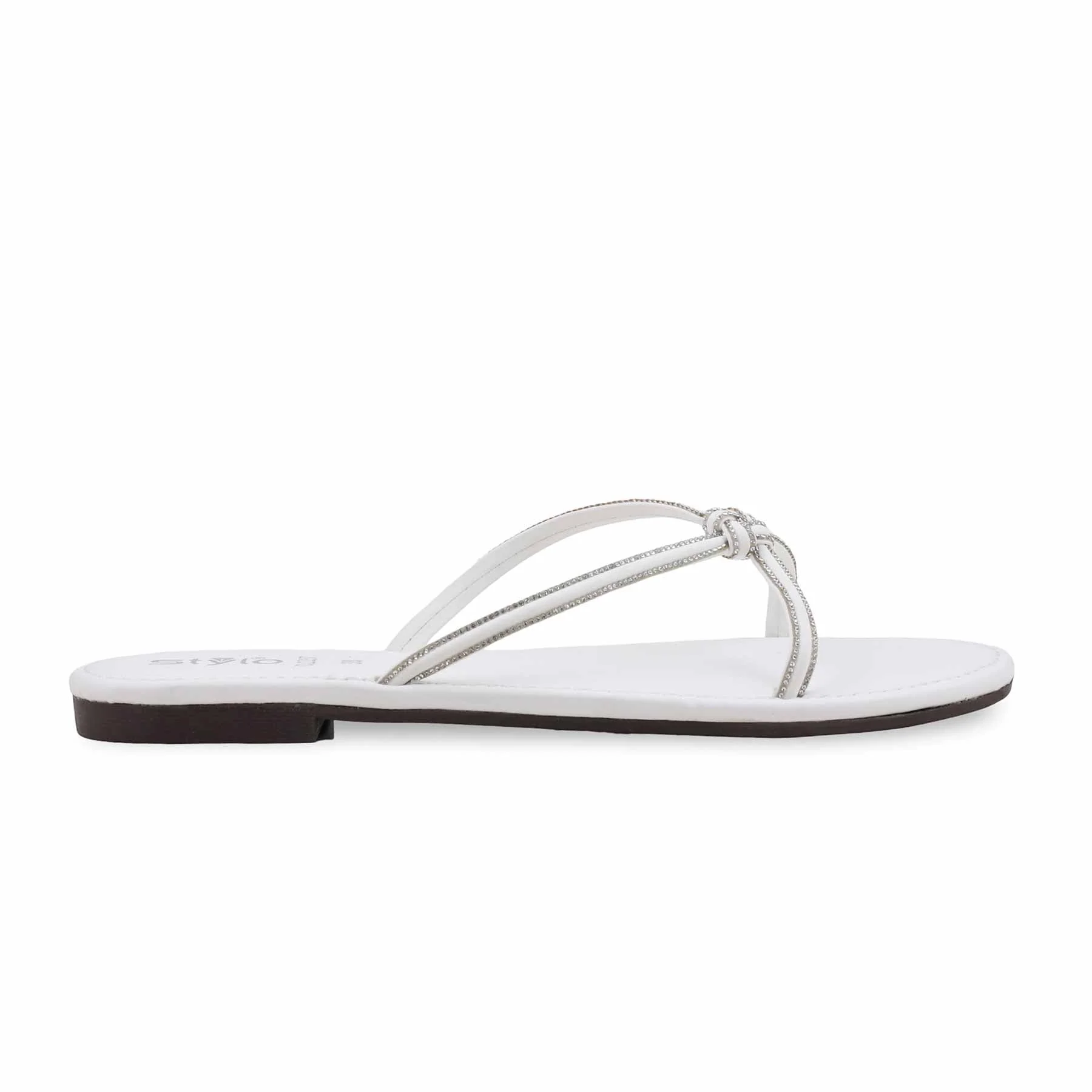 White Casual Chappal For Women CL2287 - Image 2