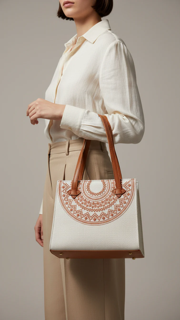 White Casual Hand Bag For Women P56272