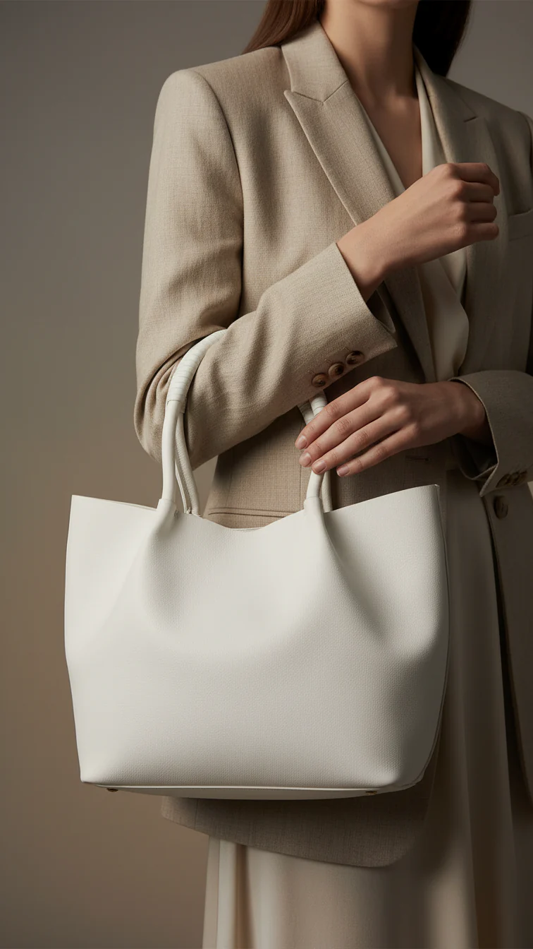 White Casual Shoulder Bag For Ladies P55811