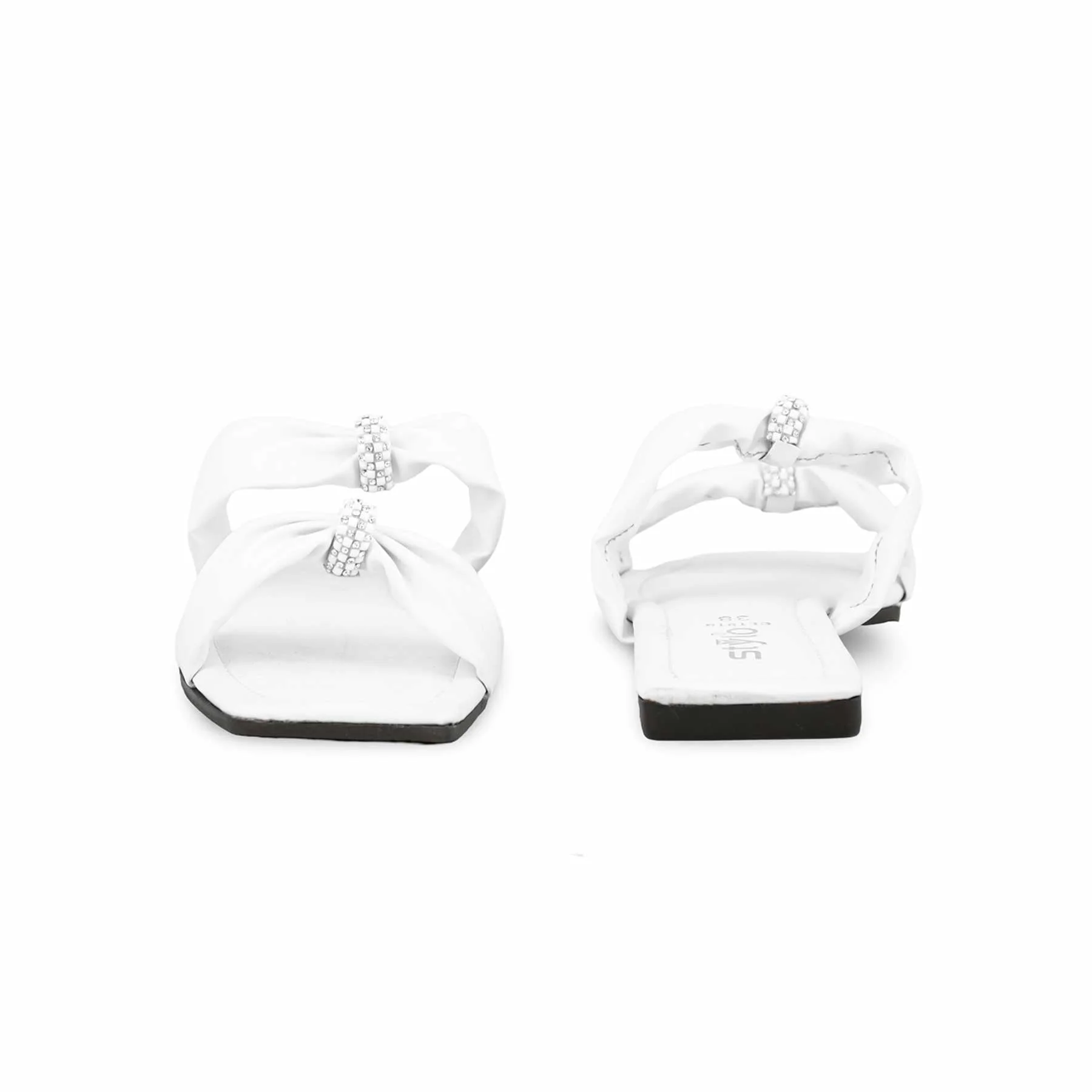 White Casual Slipper For Ladies CL1918 - Image 4