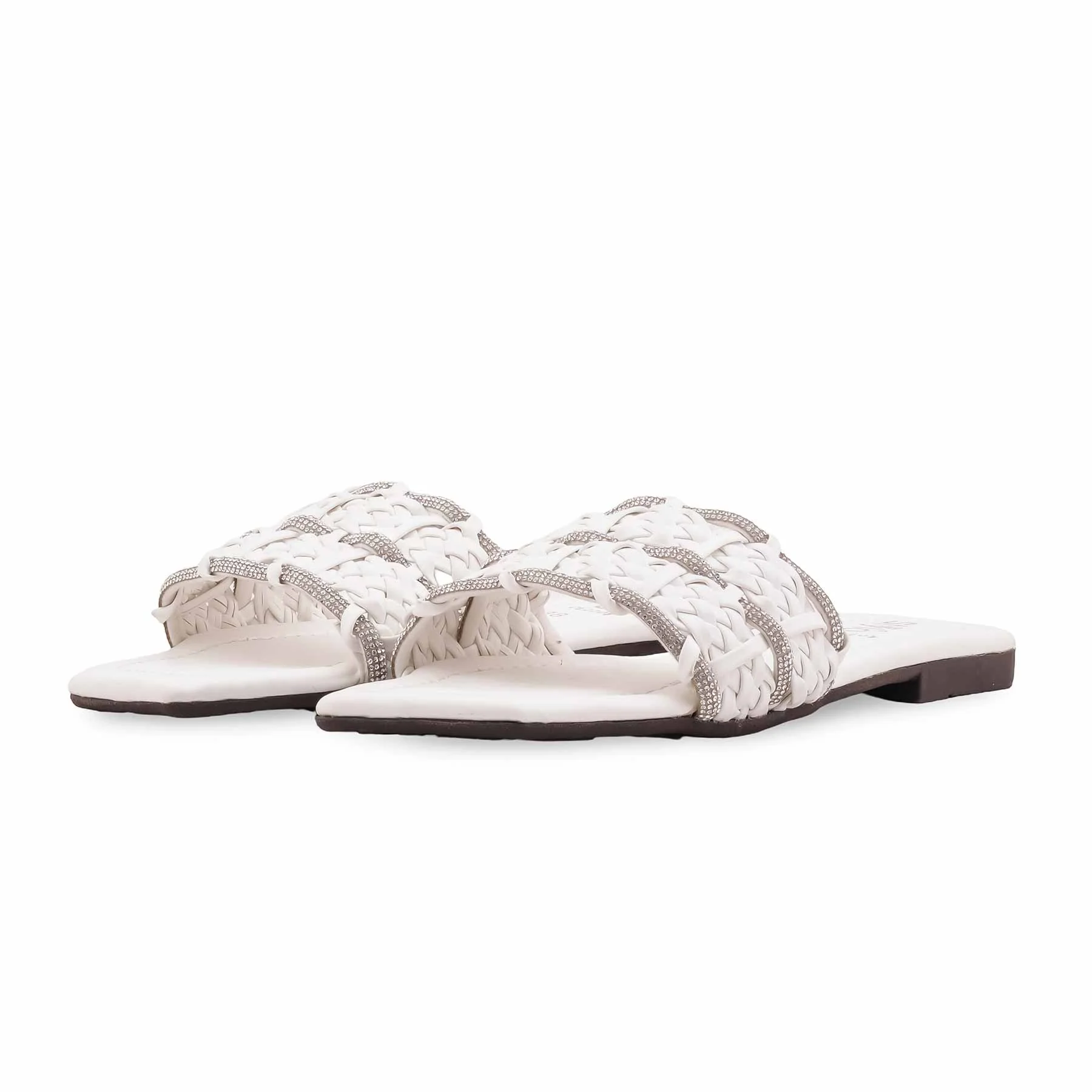 White Casual Slipper For Women CL2201 - Image 3