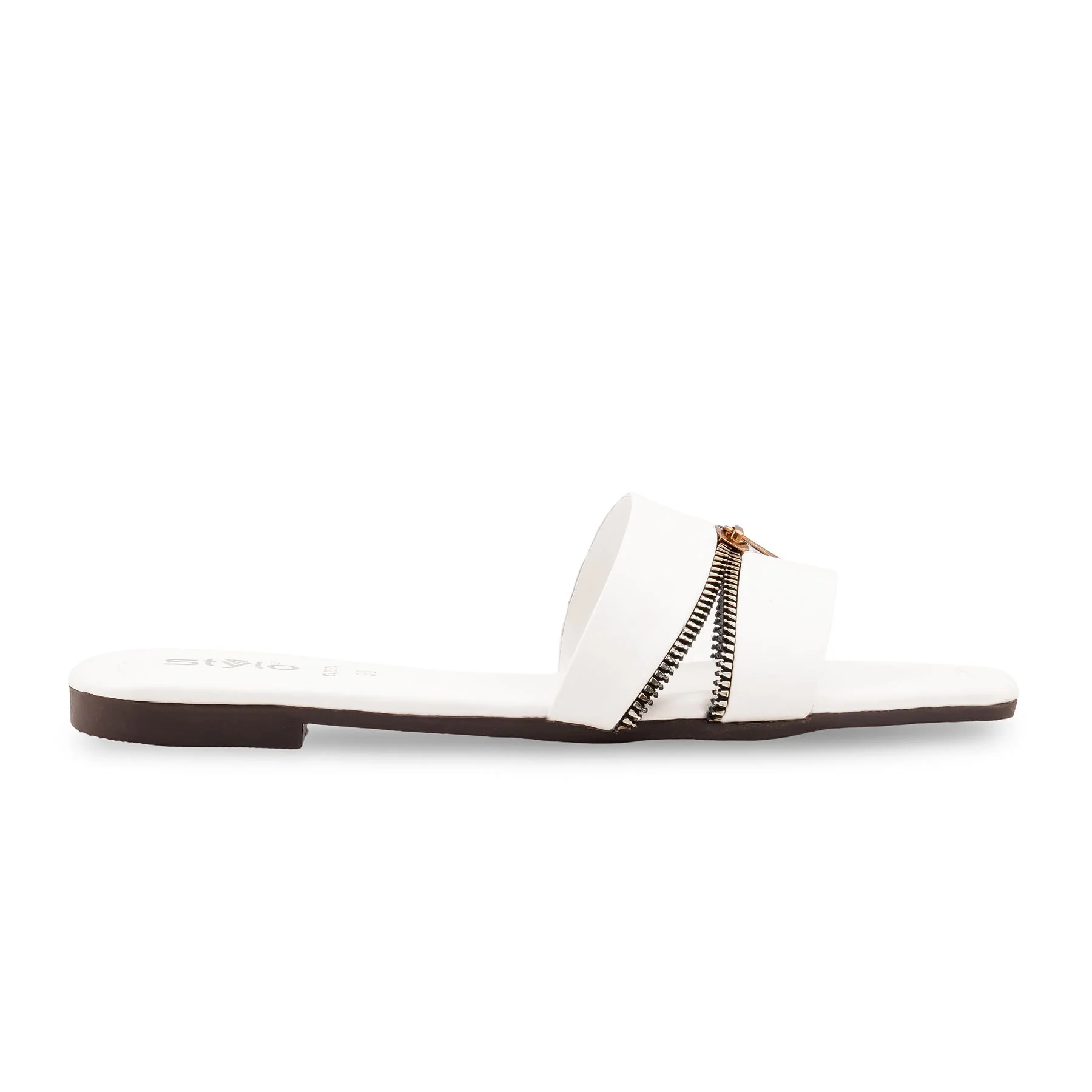White Casual Slipper For Women CL2254 - Image 2