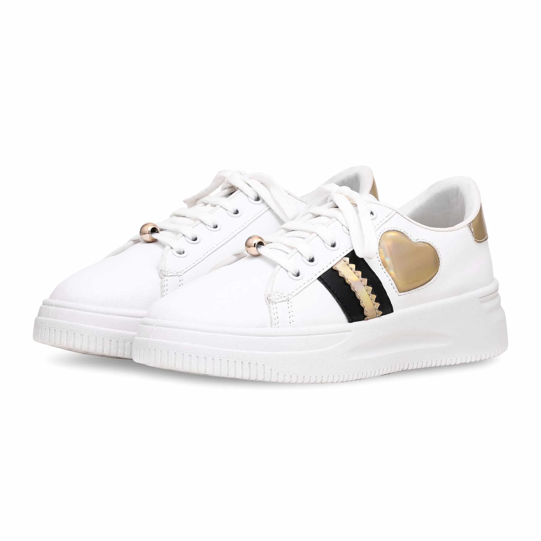 Women's White Casual Sneaker AT7336 - Image 3
