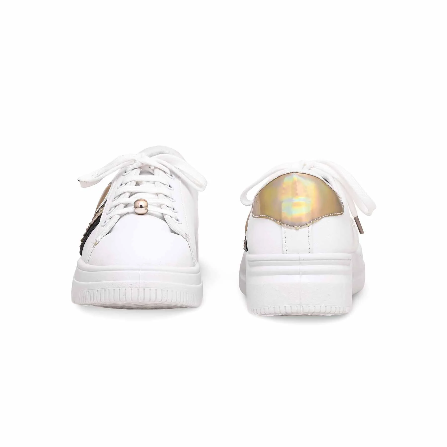 Women's White Casual Sneaker AT7336 - Image 4