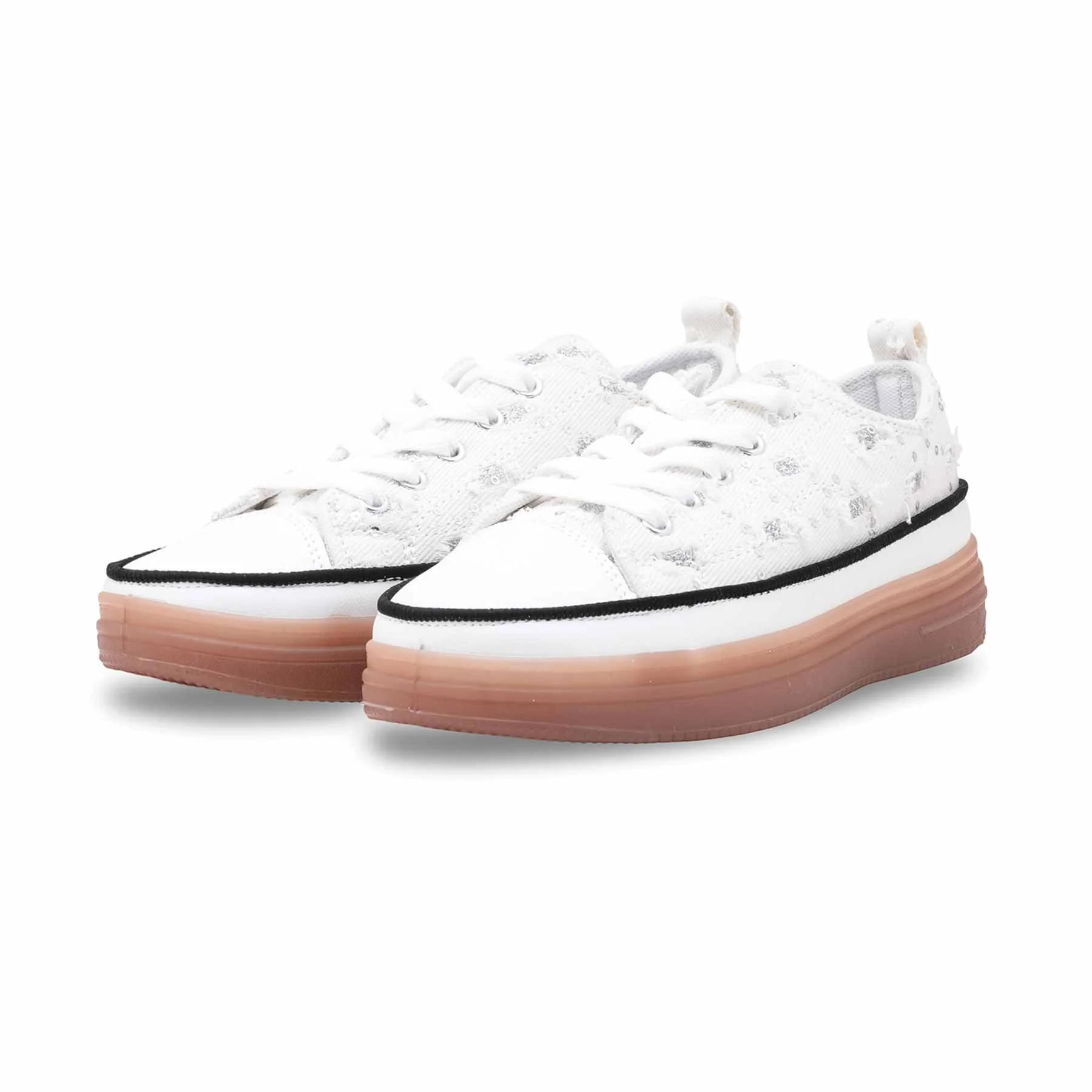 White Casual Sneaker For Ladies AT7439 - Image 3
