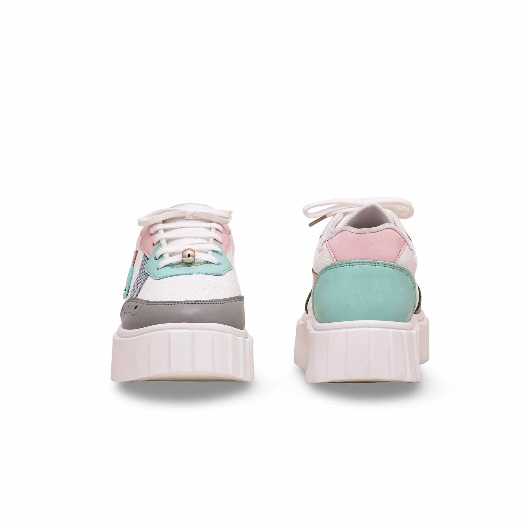 White Casual Sneaker For Women AT7374 - Image 4