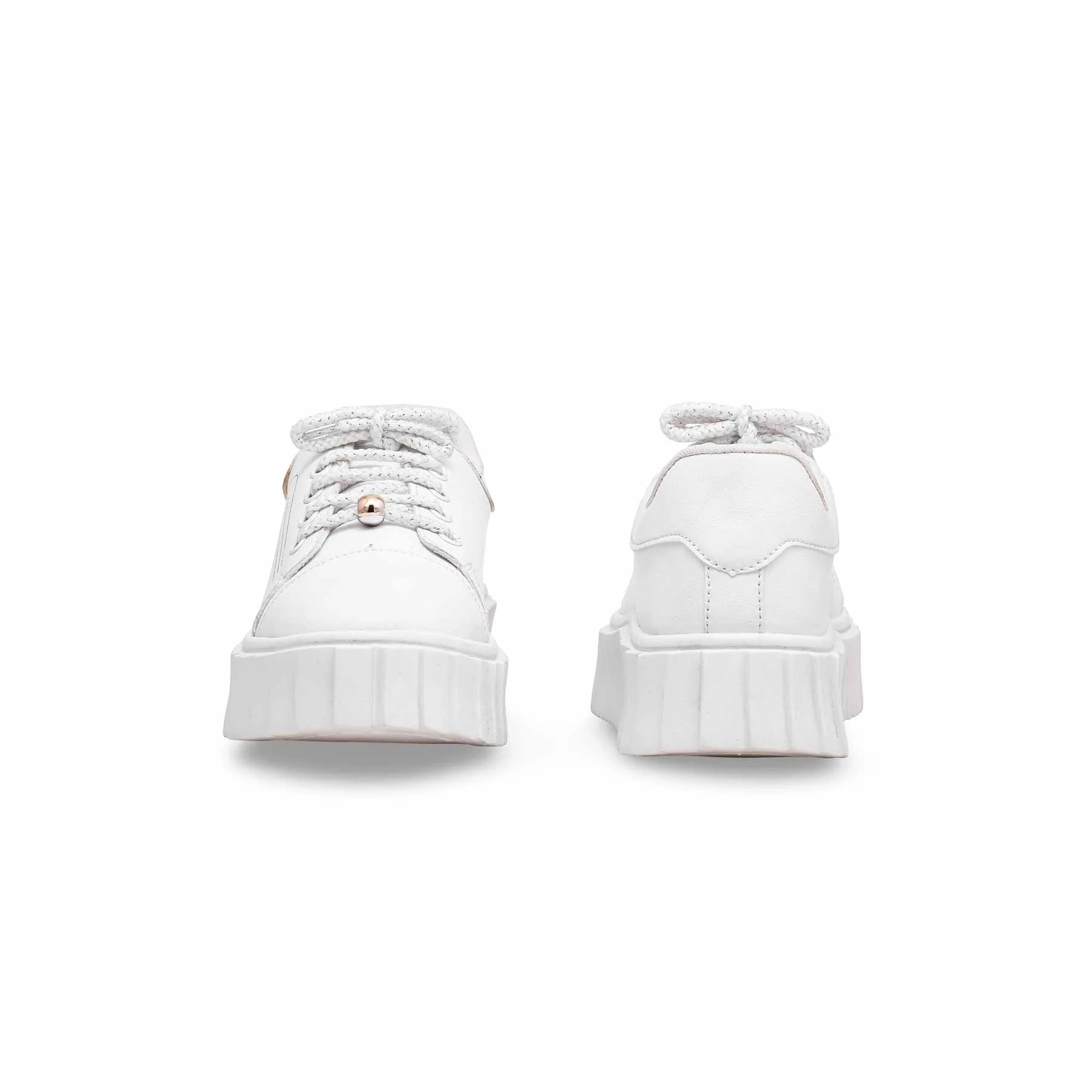 White Casual Sneaker For Women AT7377 - Image 3