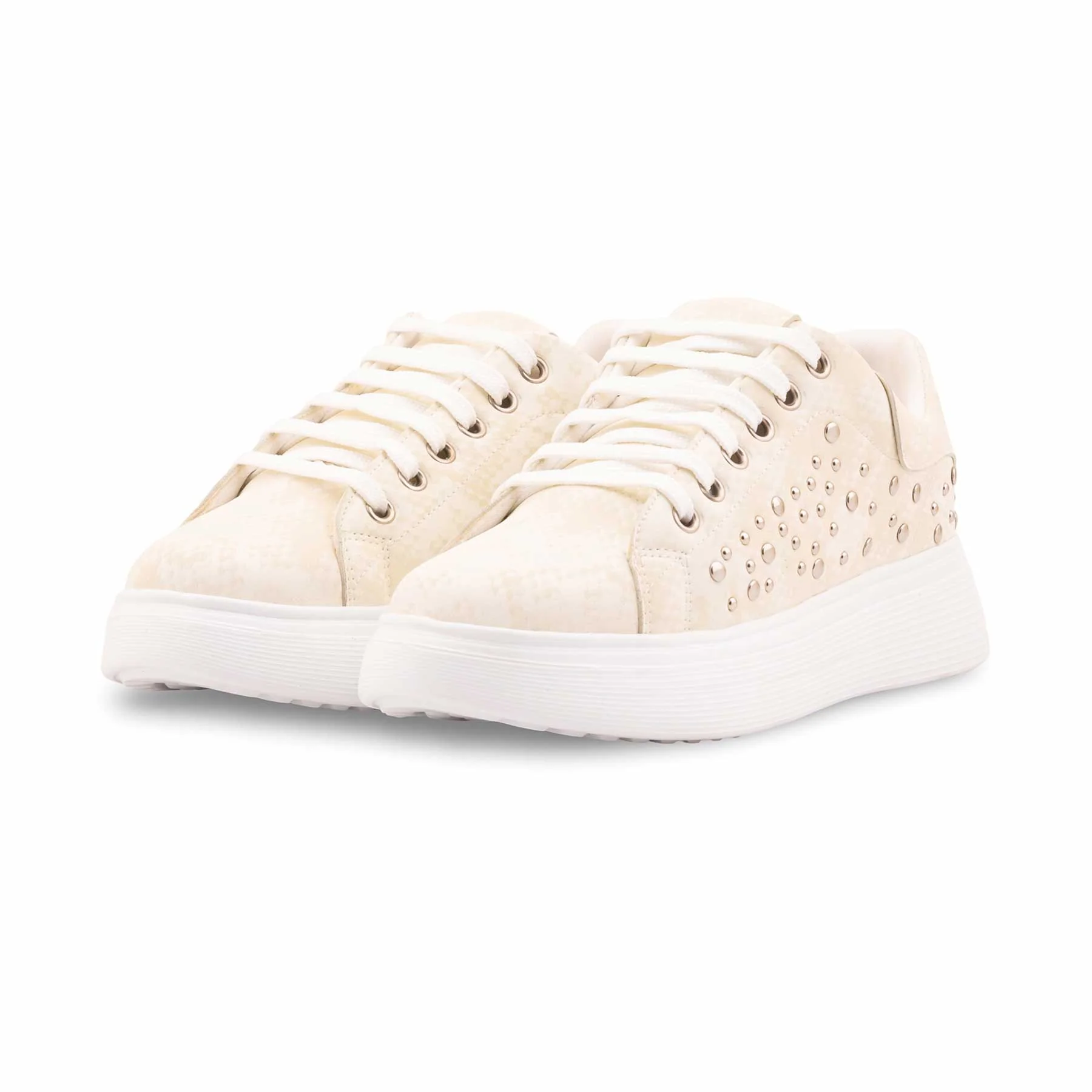 White Casual Sneaker For Women AT7502 - Image 3