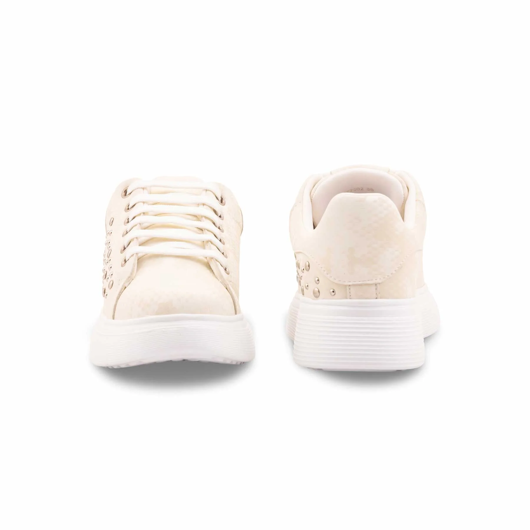 White Casual Sneaker For Women AT7502 - Image 4