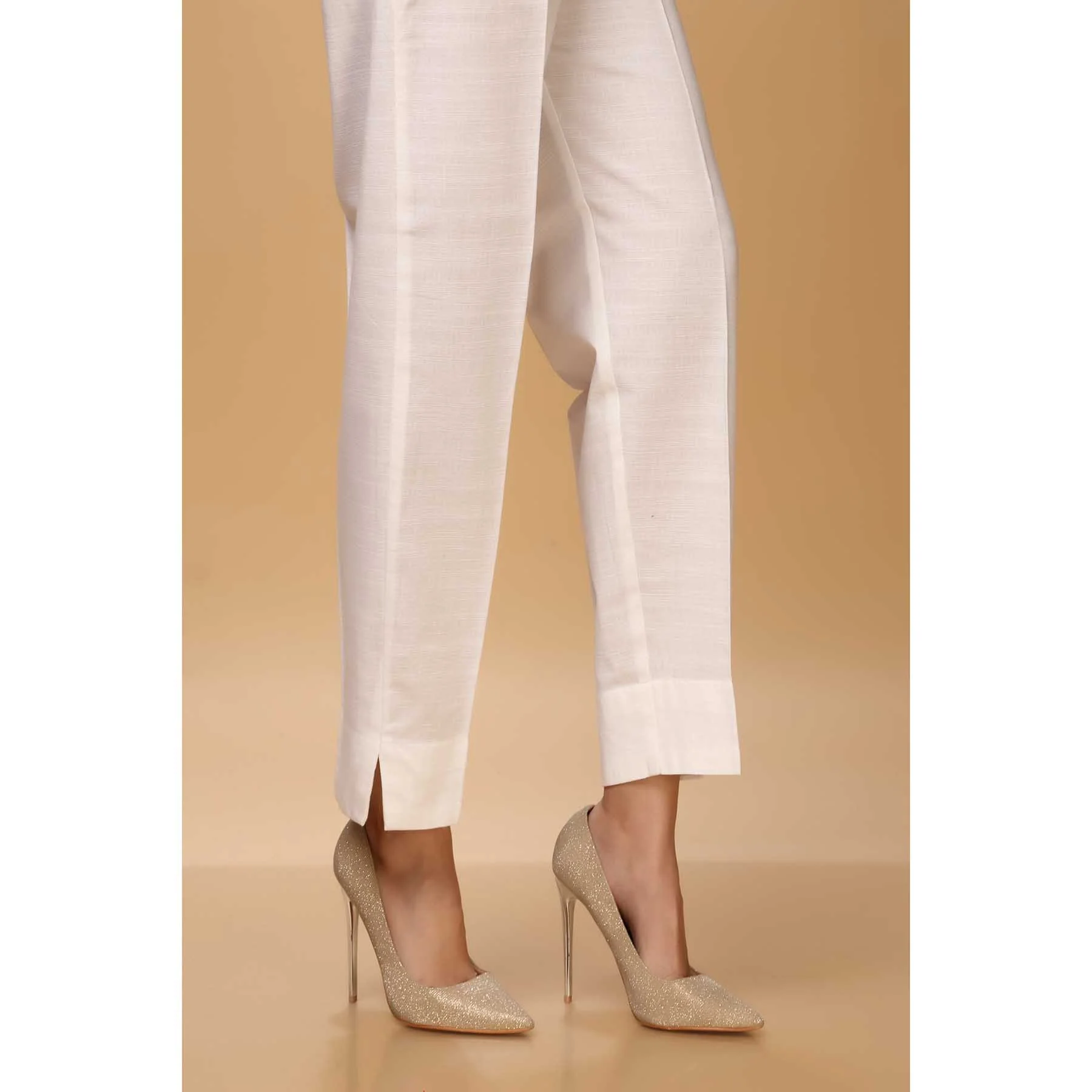 White Color Khaddar Straight Pant PW1538 - Image 3