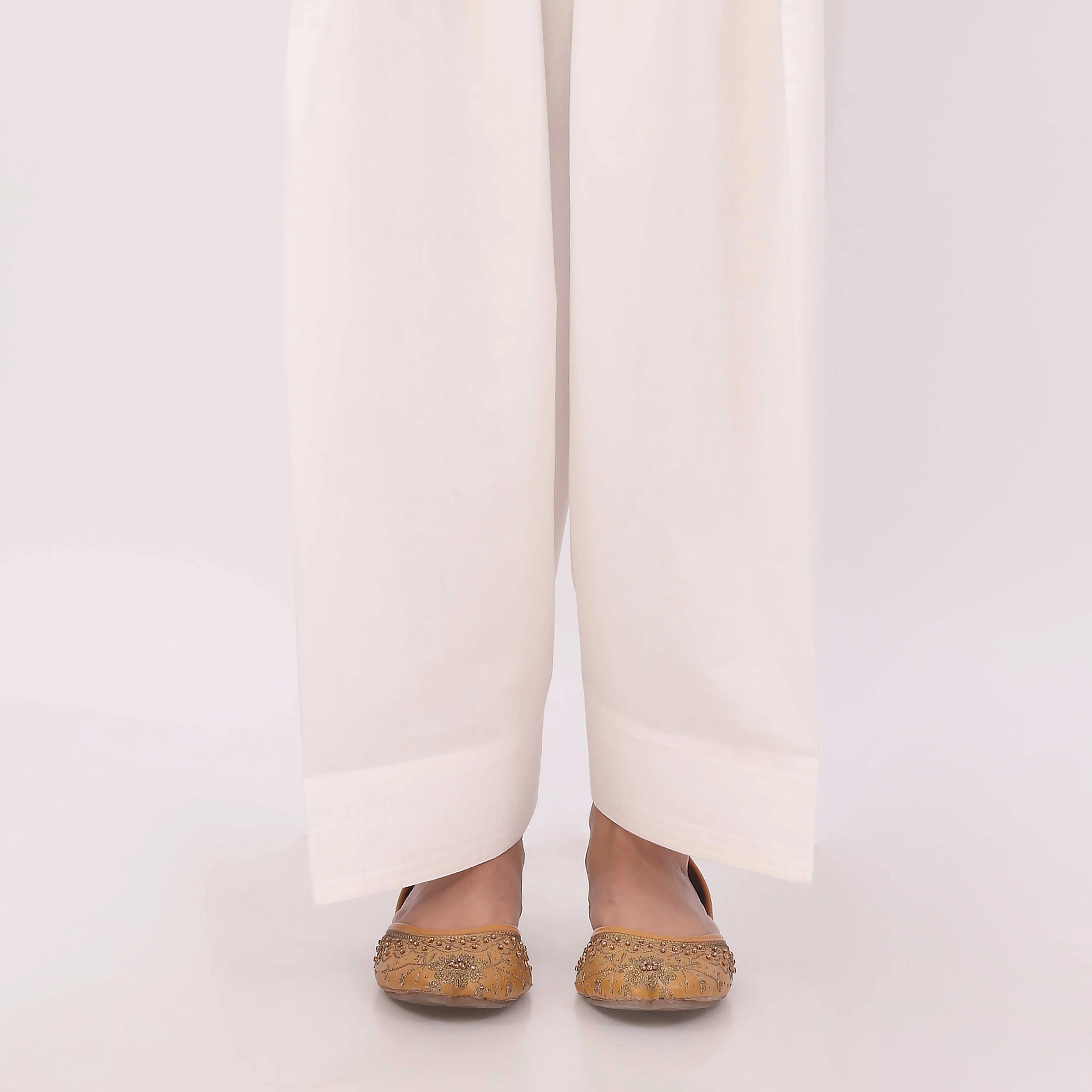 White Cotton Cambric Farshi Shalwar PL5115 - Image 2