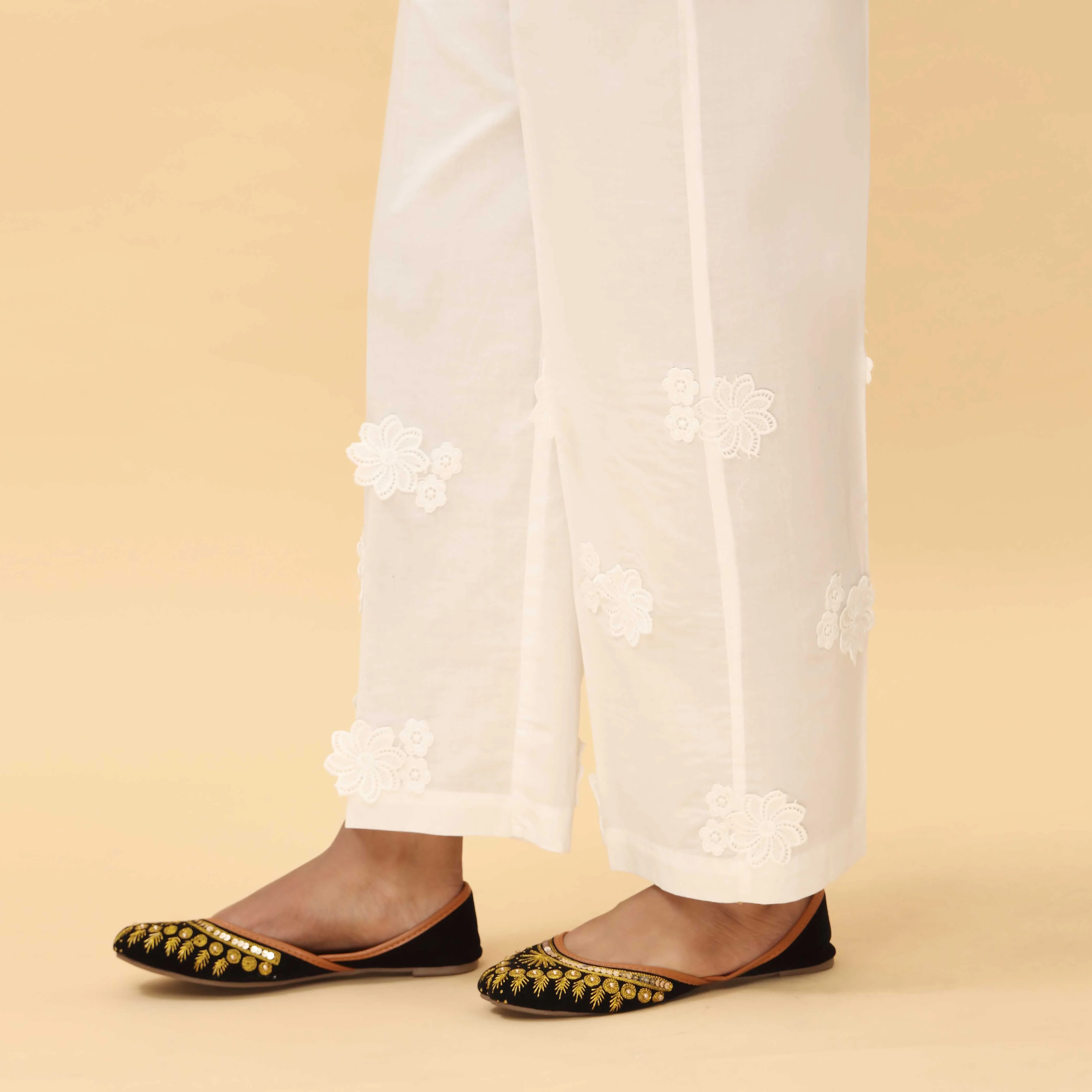White Cotton Cambric Trouser PL5020 - Image 2