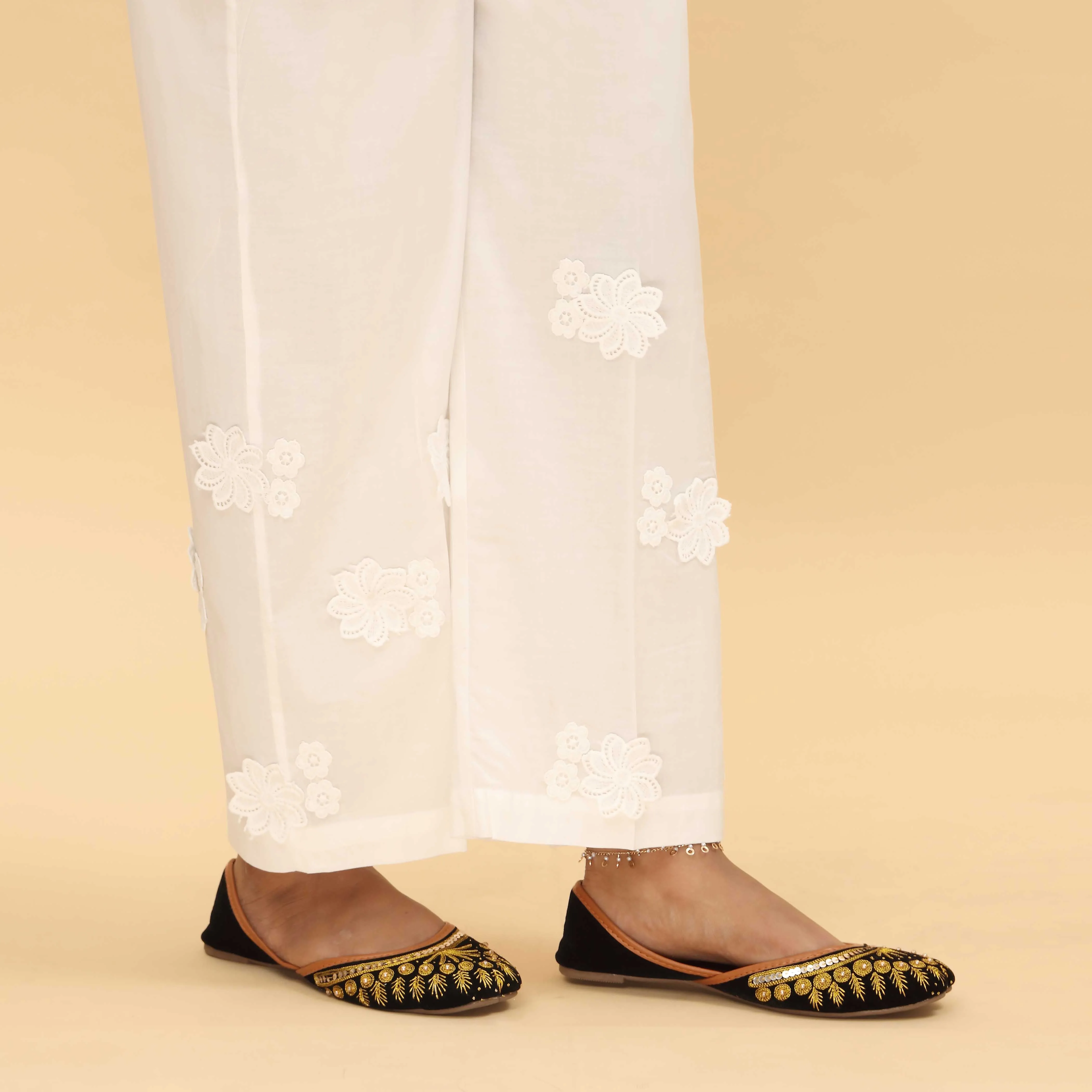 White Cotton Cambric Trouser PL5020 - Image 3