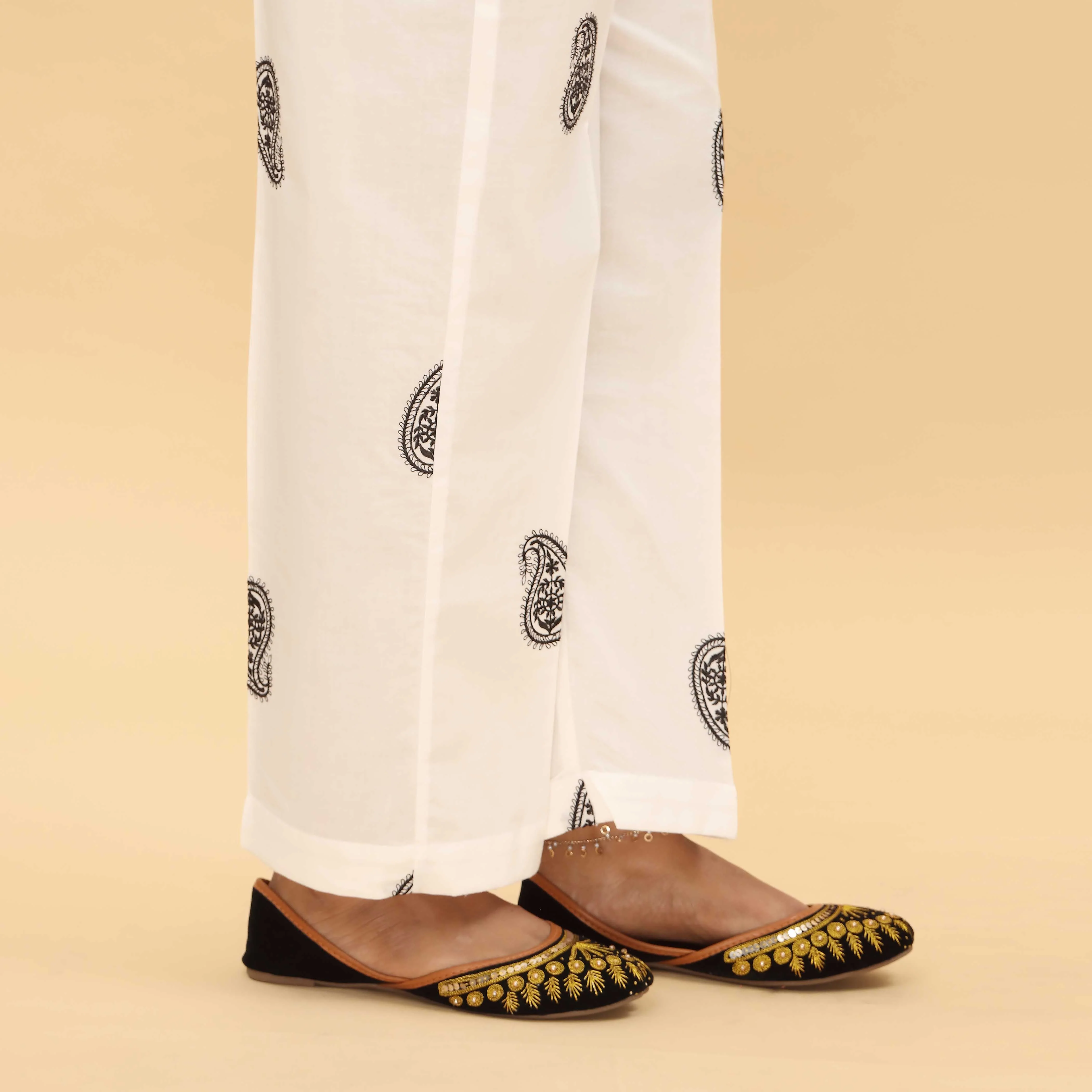 White Cotton Cambric Trouser PL5021 - Image 3