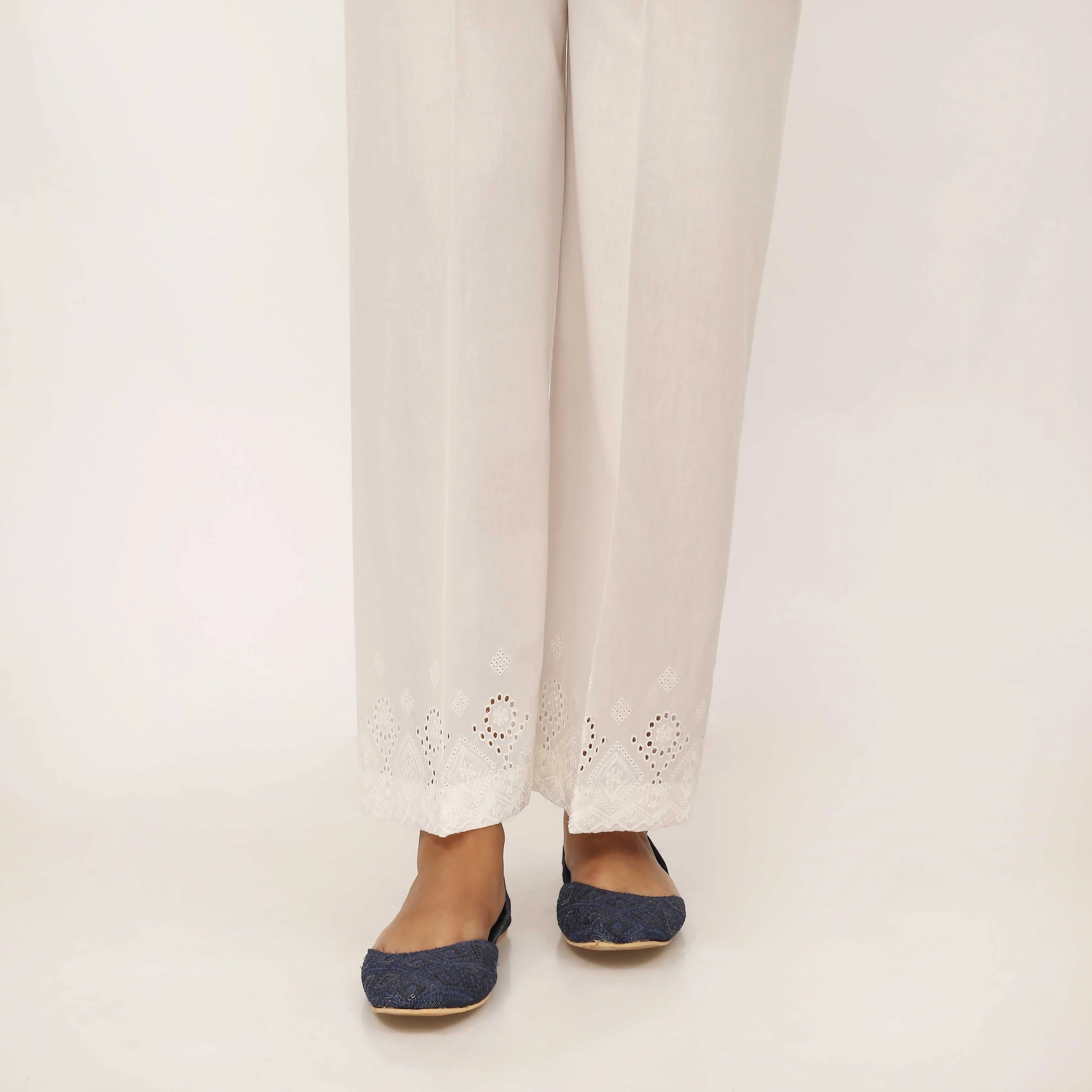 White Cotton Cambric Trouser PL5062 - Image 2
