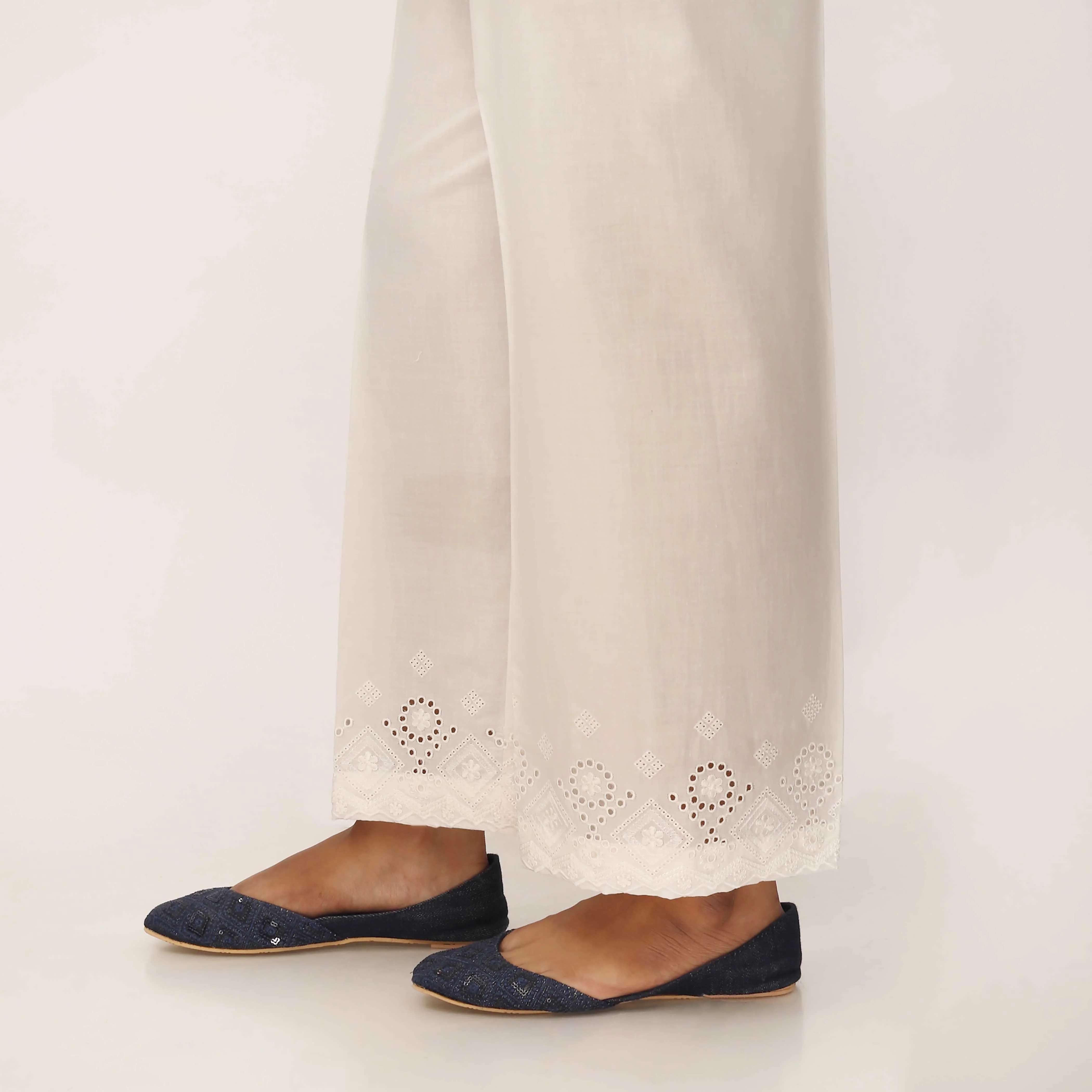 White Cotton Cambric Trouser PL5062 - Image 3