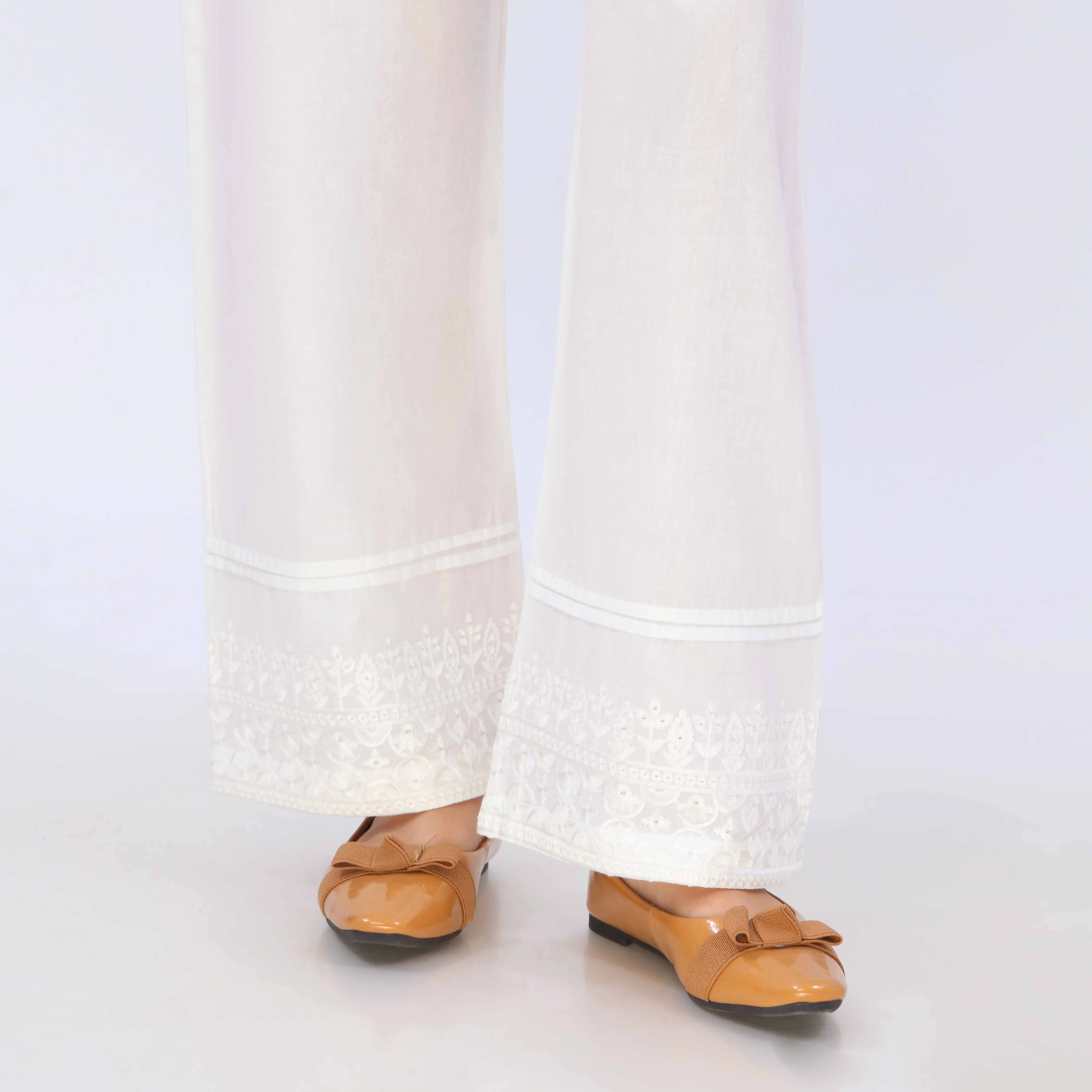 White Cotton Cambric Trouser PL5067 - Image 2