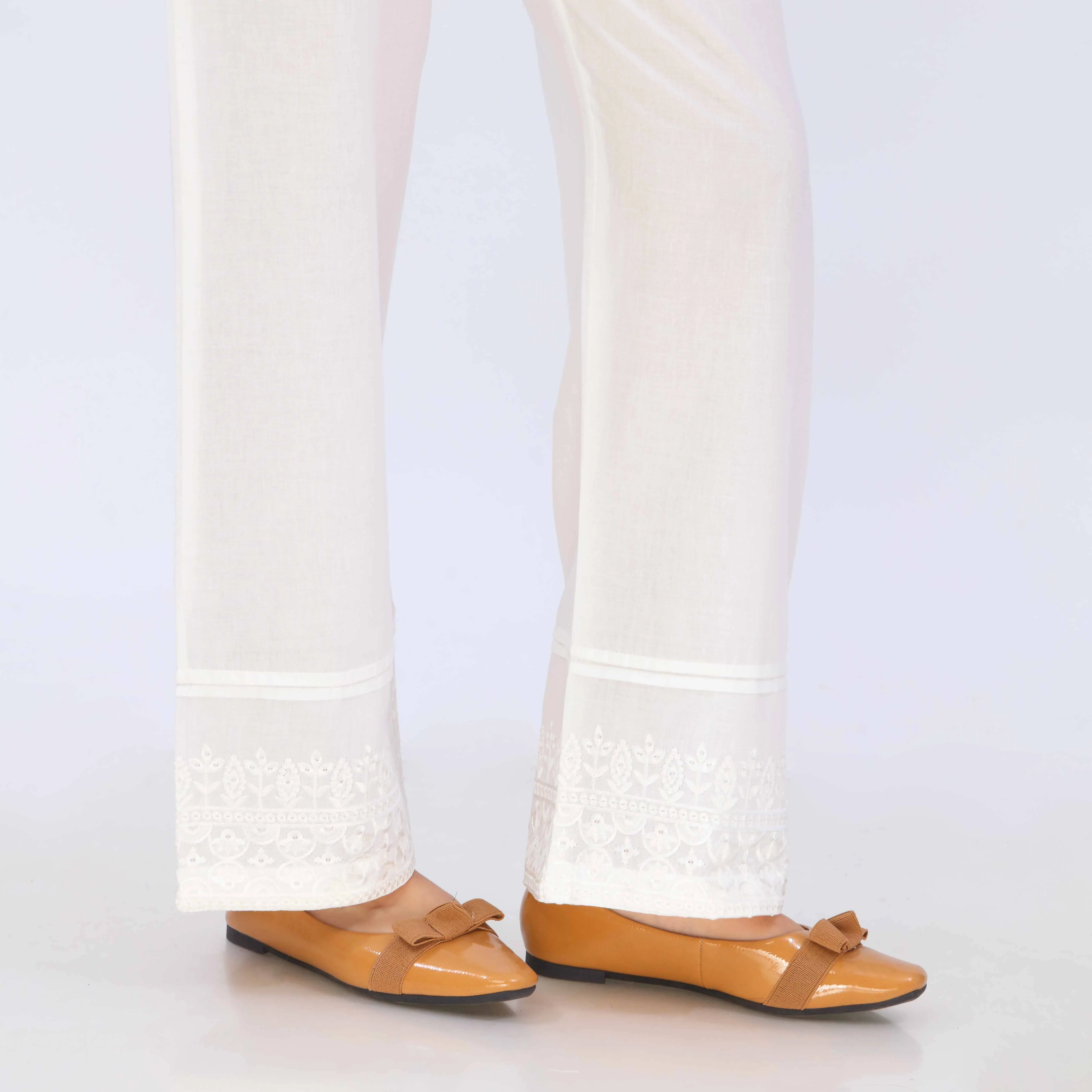 White Cotton Cambric Trouser PL5067 - Image 3