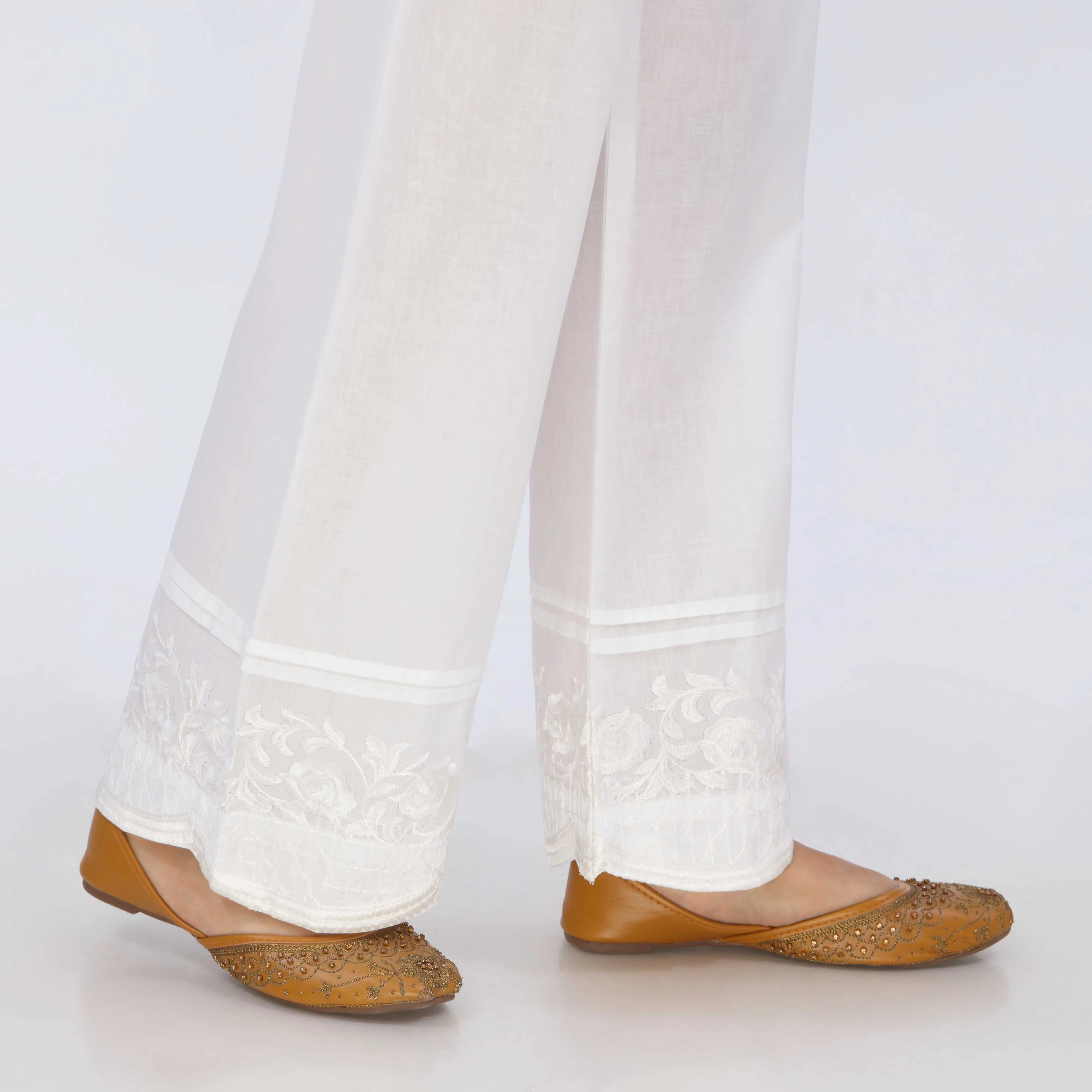 White Cotton Cambric Trouser PL5069 - Image 3