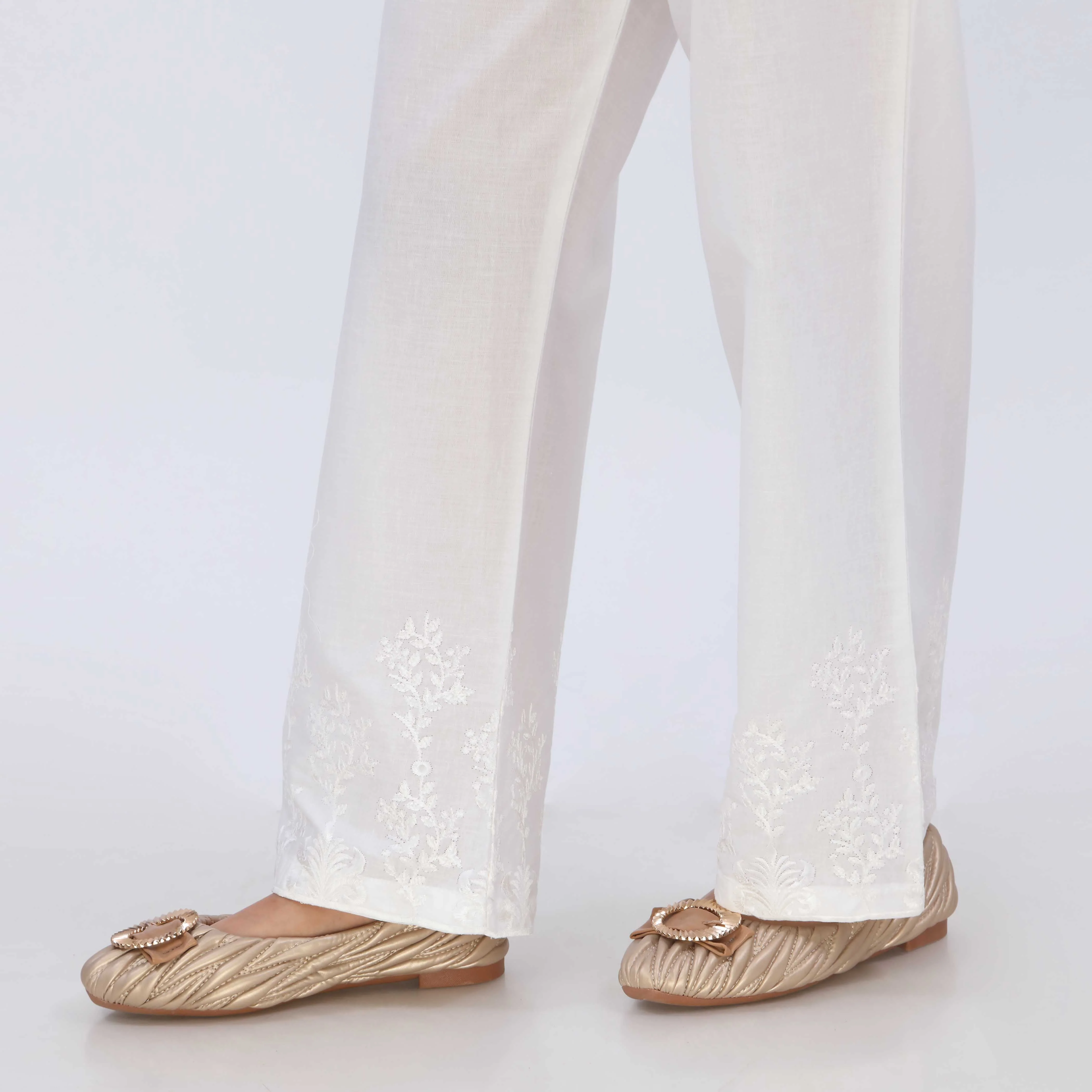 White Cotton Cambric Trouser PL5071 - Image 3