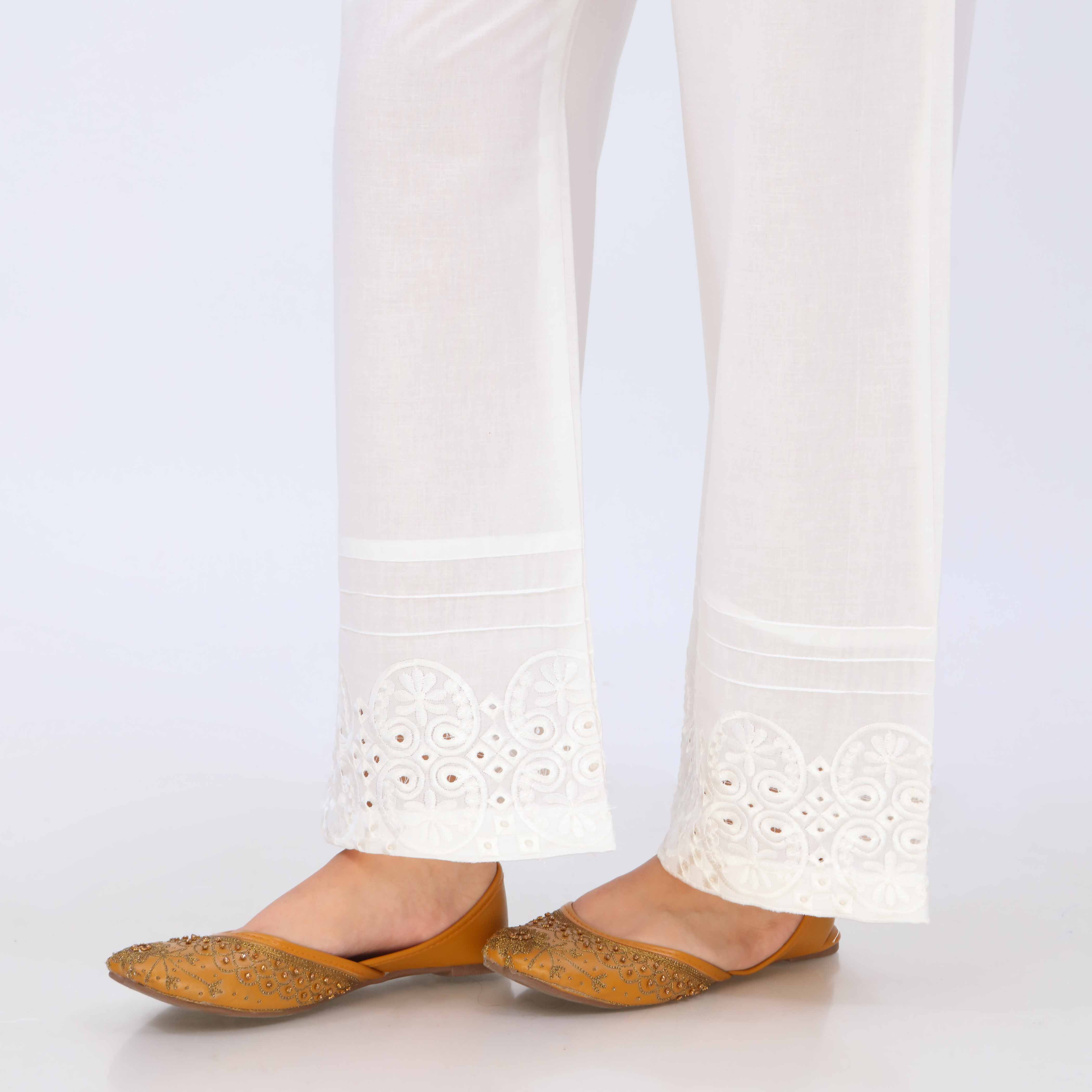 White Cotton Cambric Trouser PL5073 - Image 3