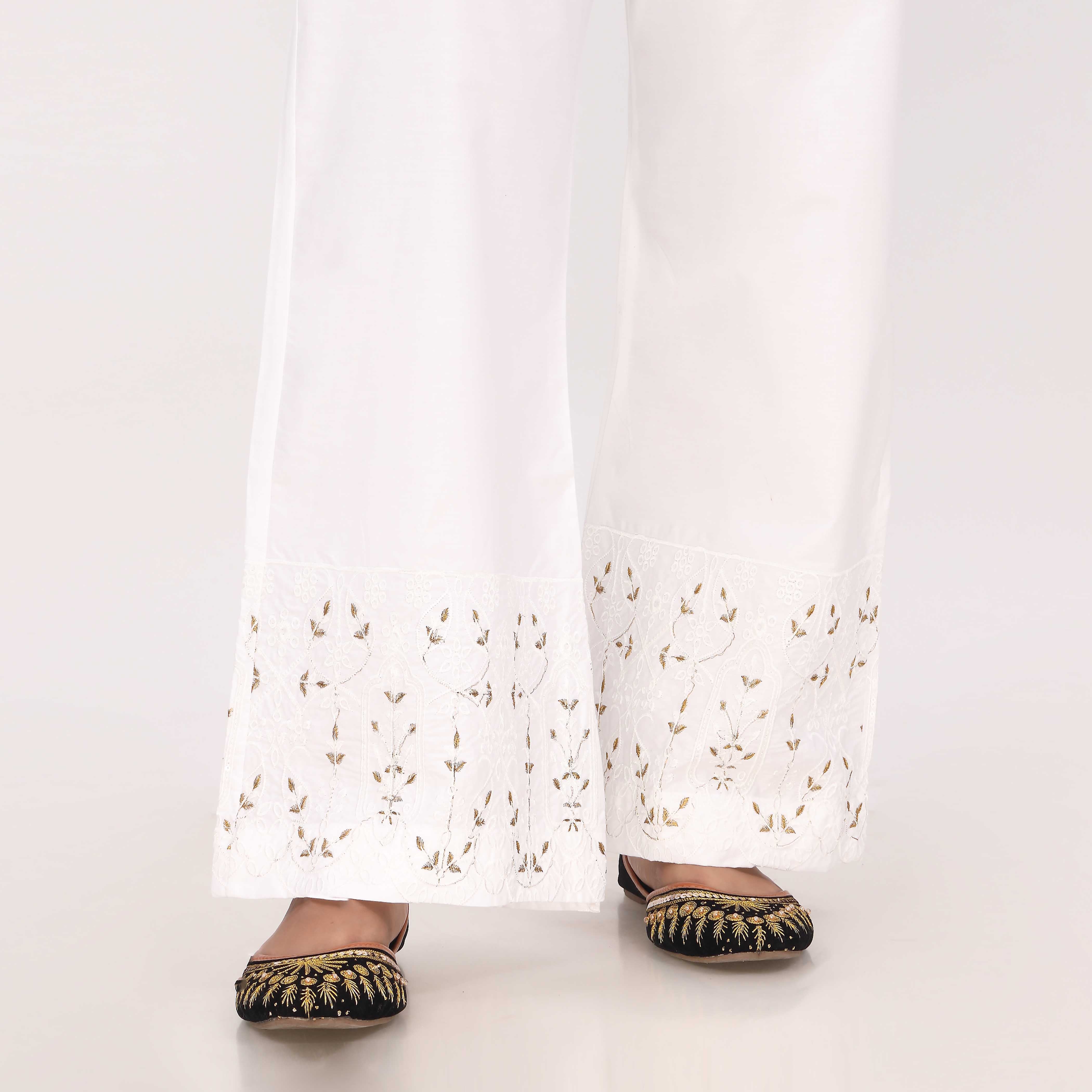 White Cotton Cambric Trouser PL5096 - Image 2