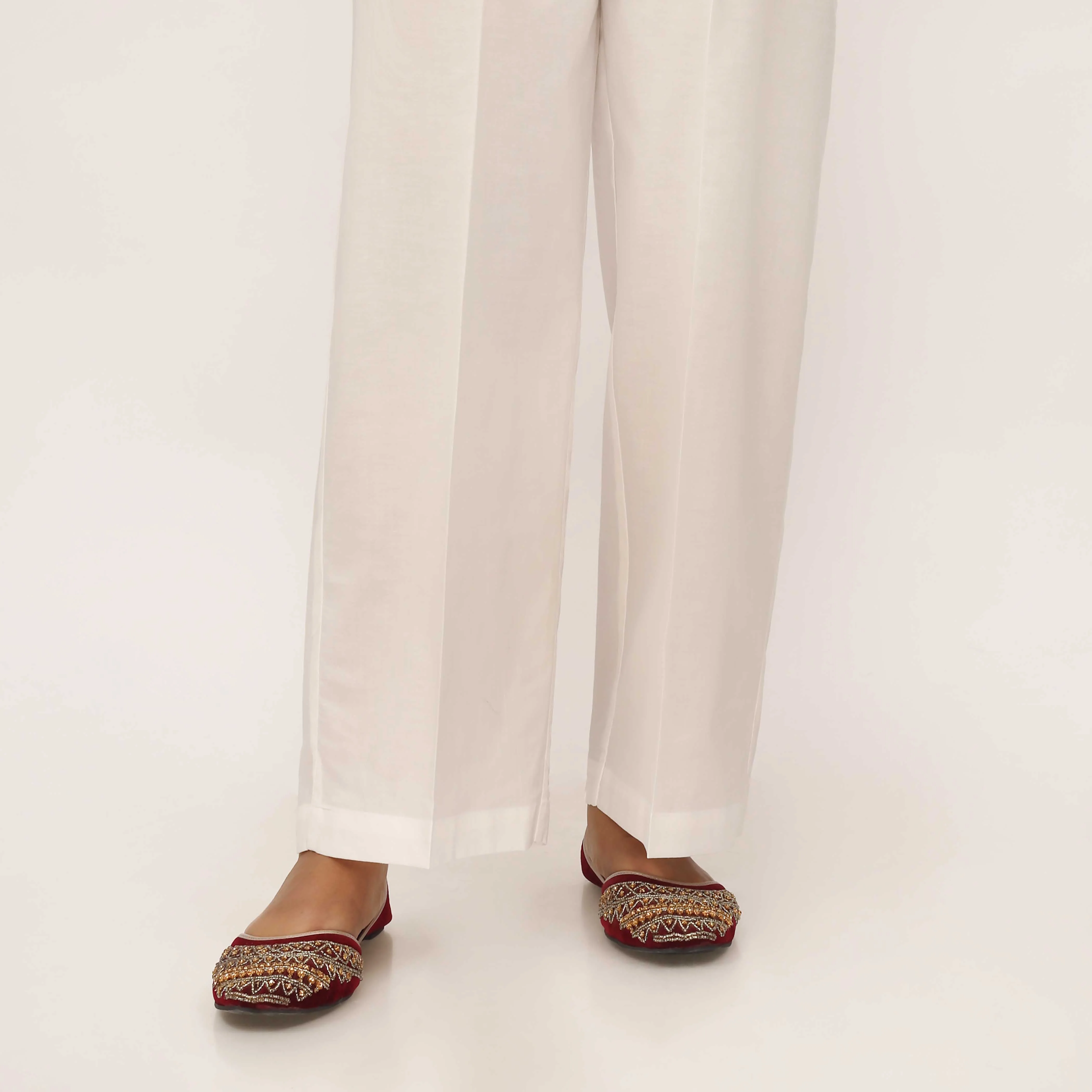 White Cotton Cambric Trouser PL5118 - Image 2
