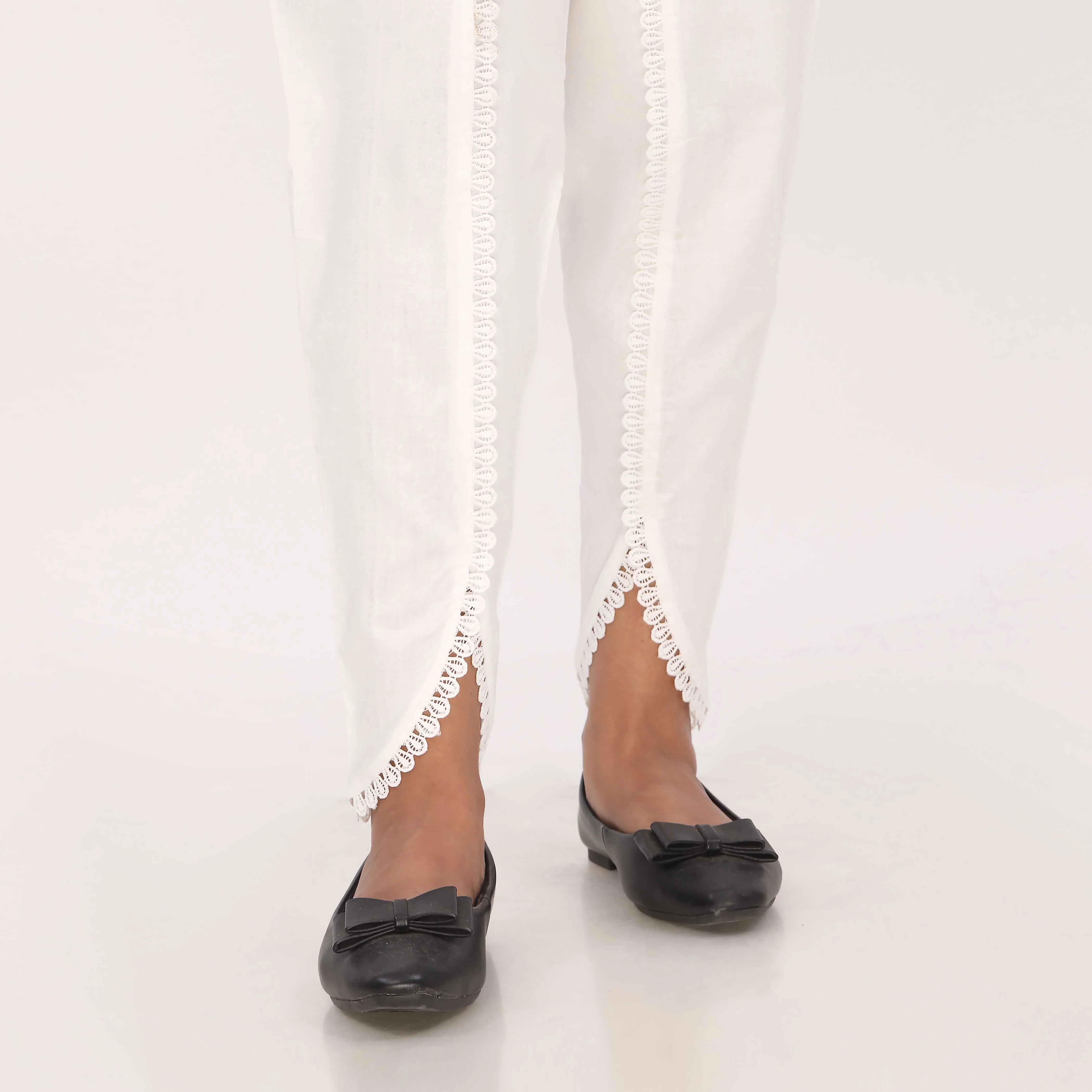 White Cotton Cambric Tulip Shalwar PL5129 - Image 2