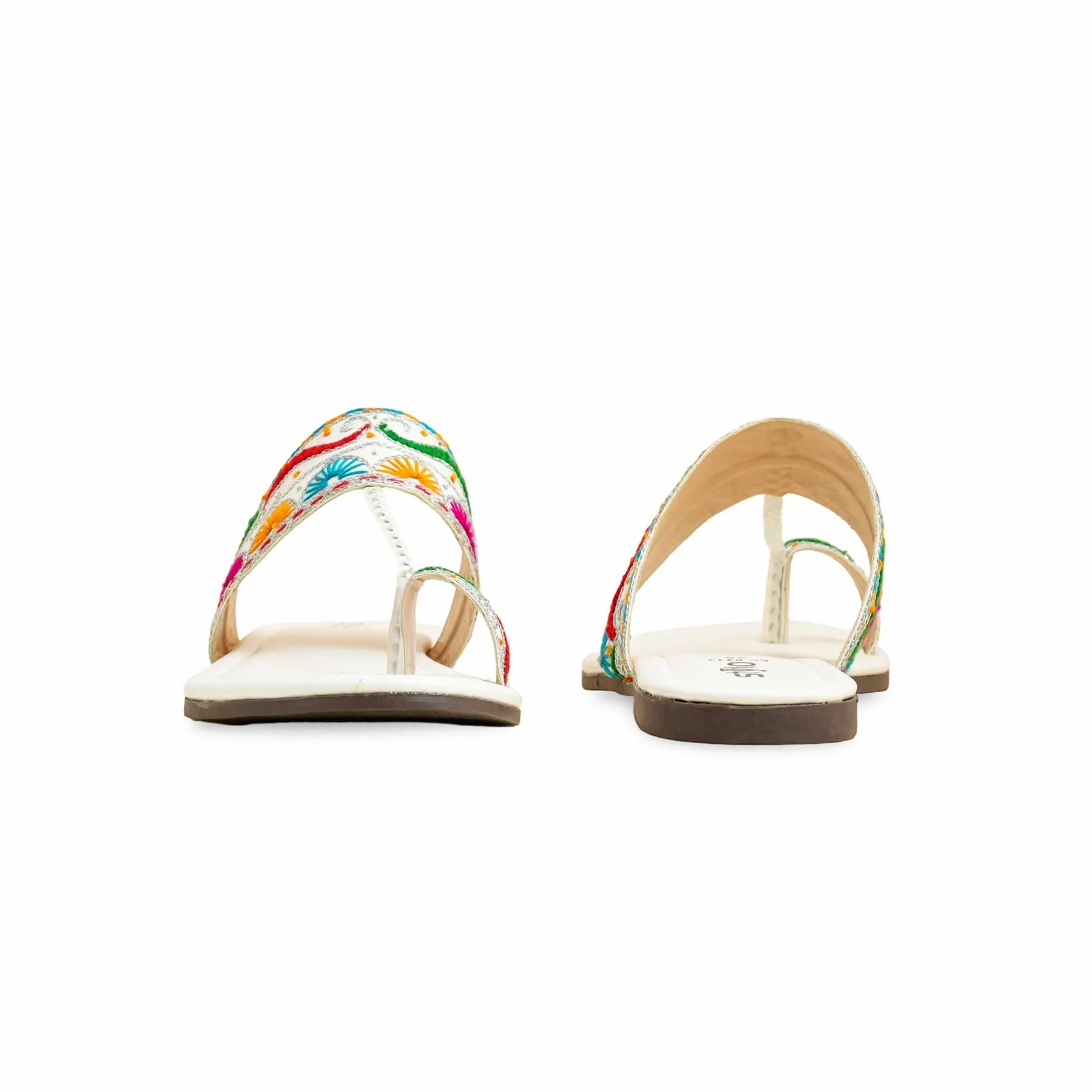 White Ethnic Chappal EC0213 - Image 4
