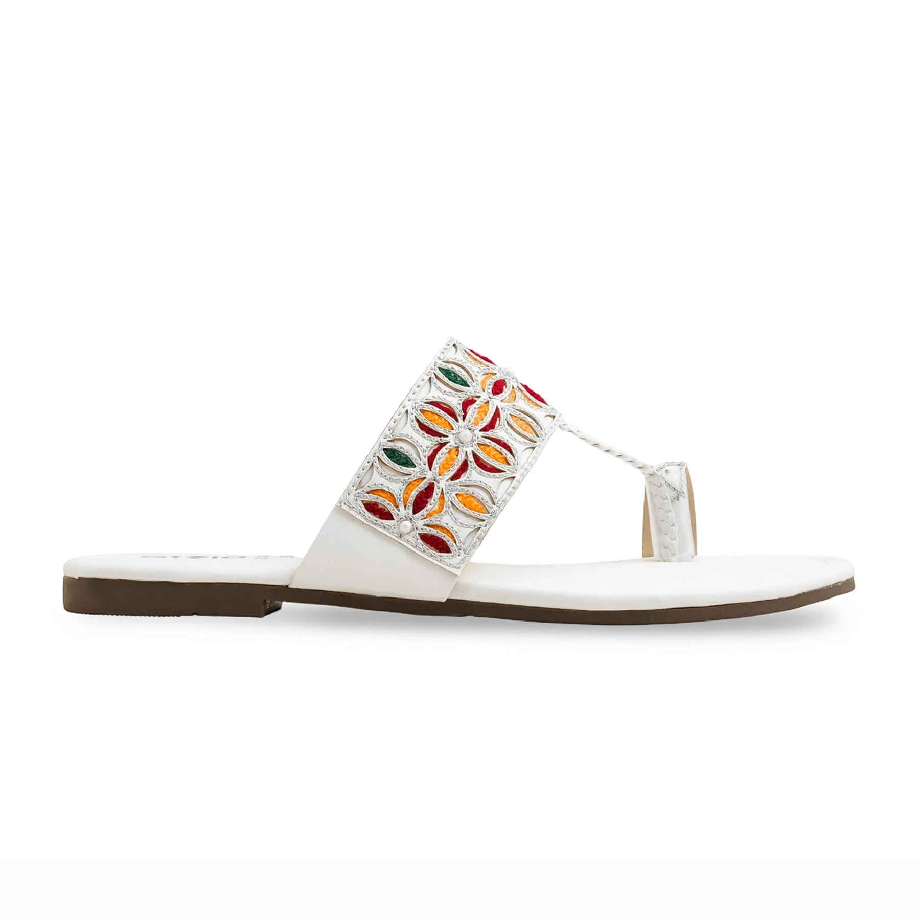 White Ethnic Chappal EC0234 - Image 2
