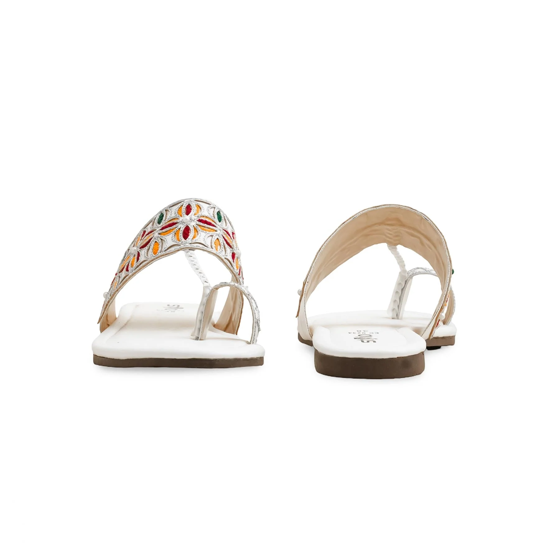White Ethnic Chappal EC0234 - Image 4