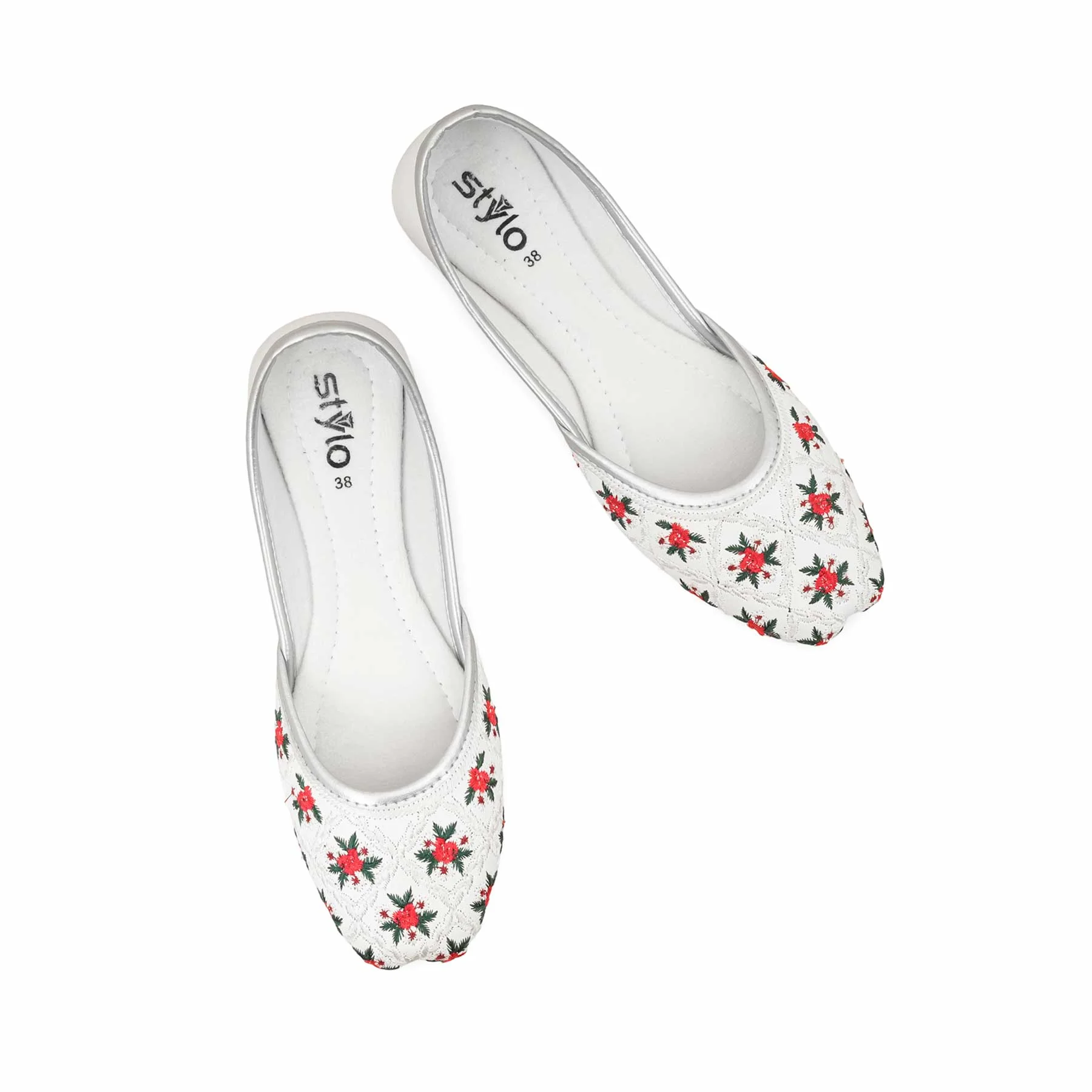 White Ethnic Khussa EC8520 - Image 5