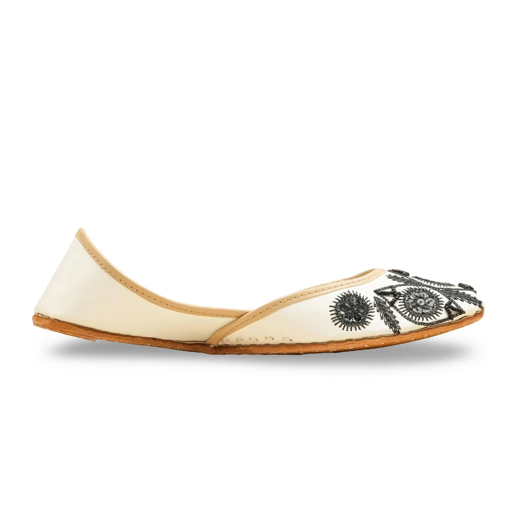 White Ethnic Khussa For Ladies EC8603 - Image 2