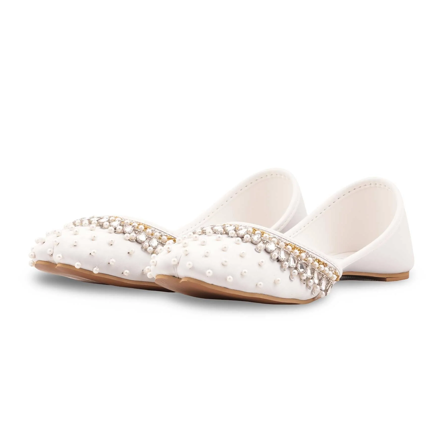 White Fancy Khussa For Ladies EC8614 - Image 4
