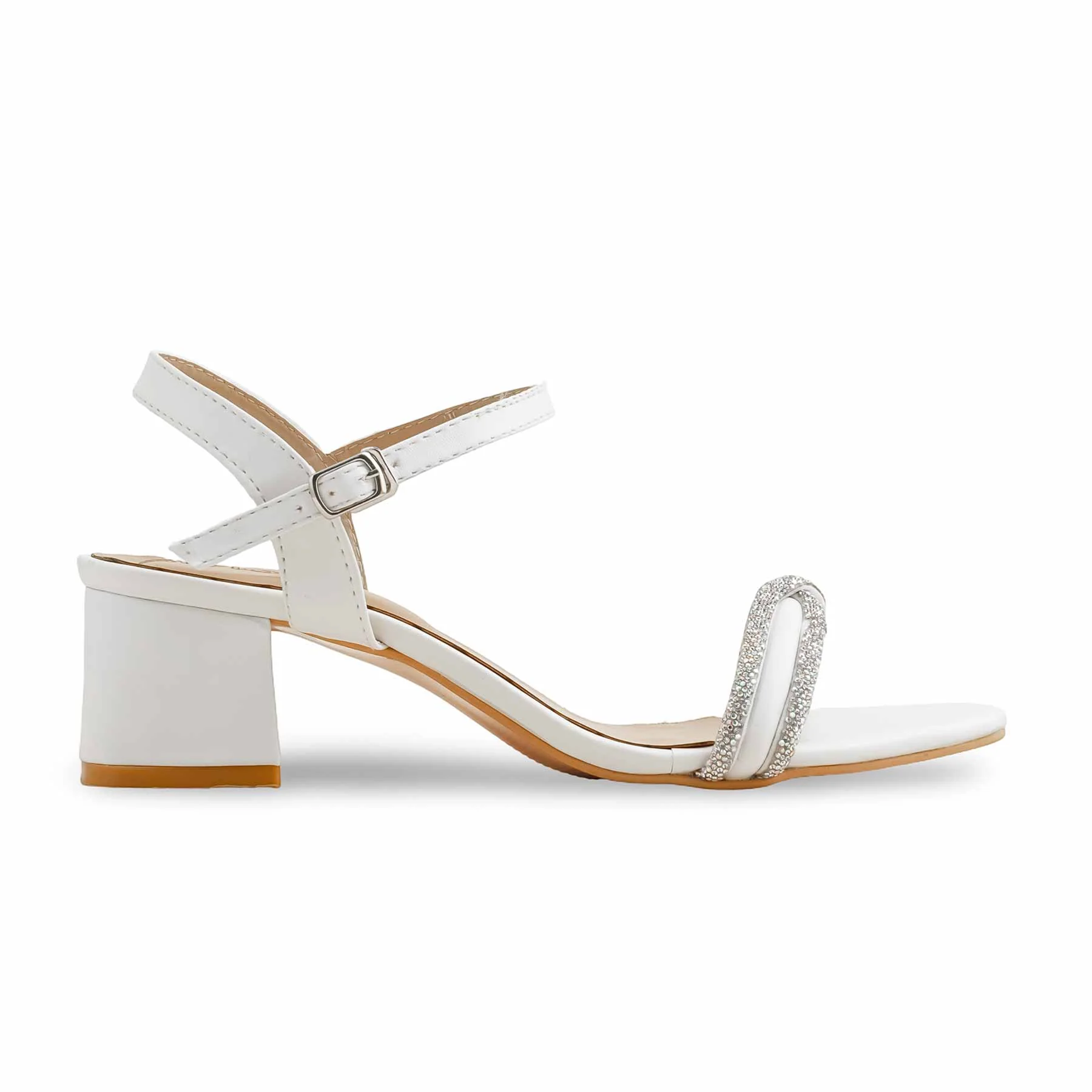 White Fancy Sandal For Ladies FN6099 - Image 2